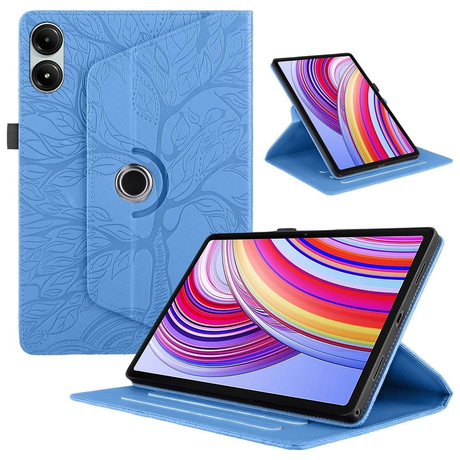Wigento Tablet-Hülle Für Xiaomi Redmi Pad Pro 12.1 Zoll 360 Rotation Kunstleder Tasche Baum