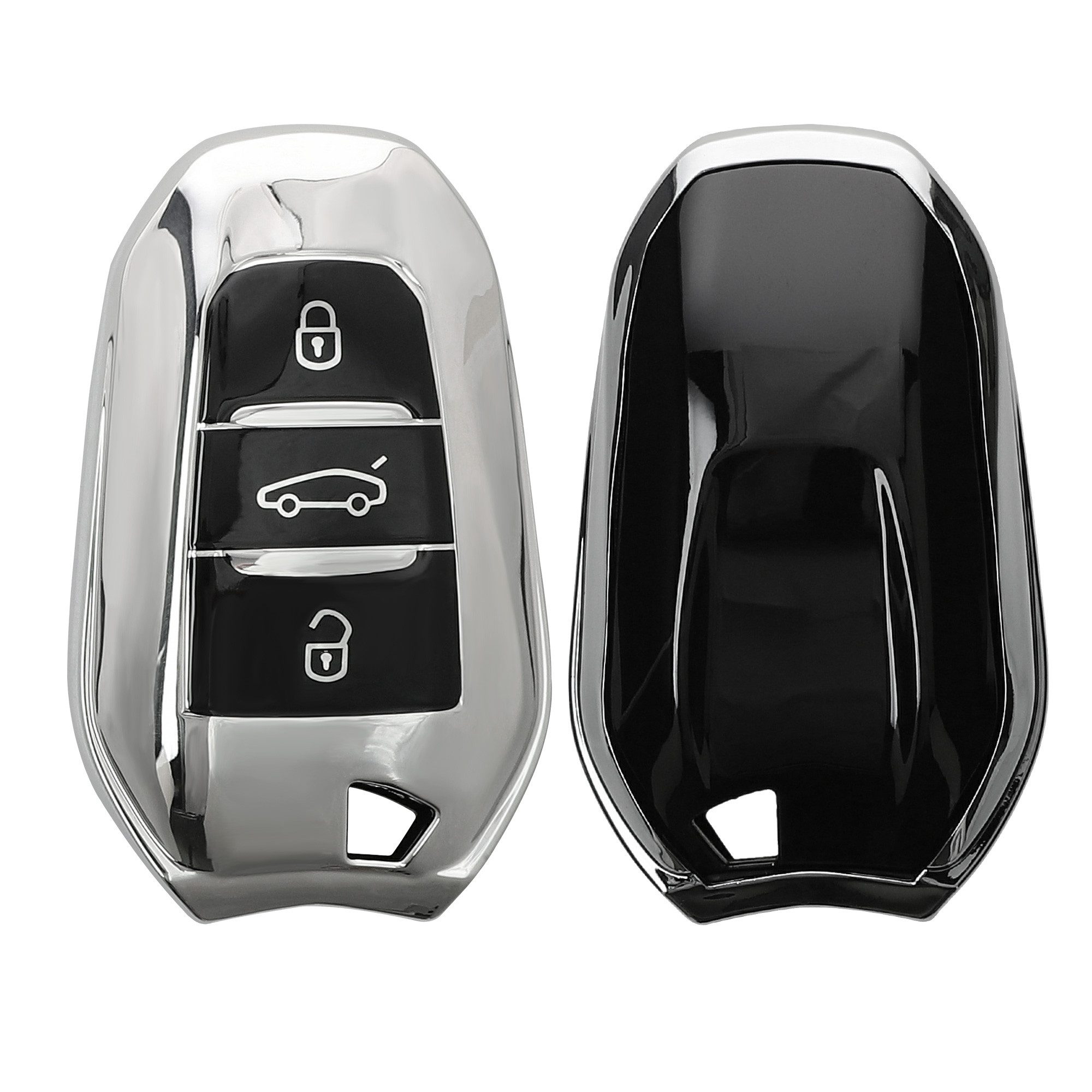 kwmobile Schlüsseltasche Autoschlüssel Hülle für Peugeot Citroen (1-tlg), Schlüsselhülle Silikon Case Schlüssel Cover