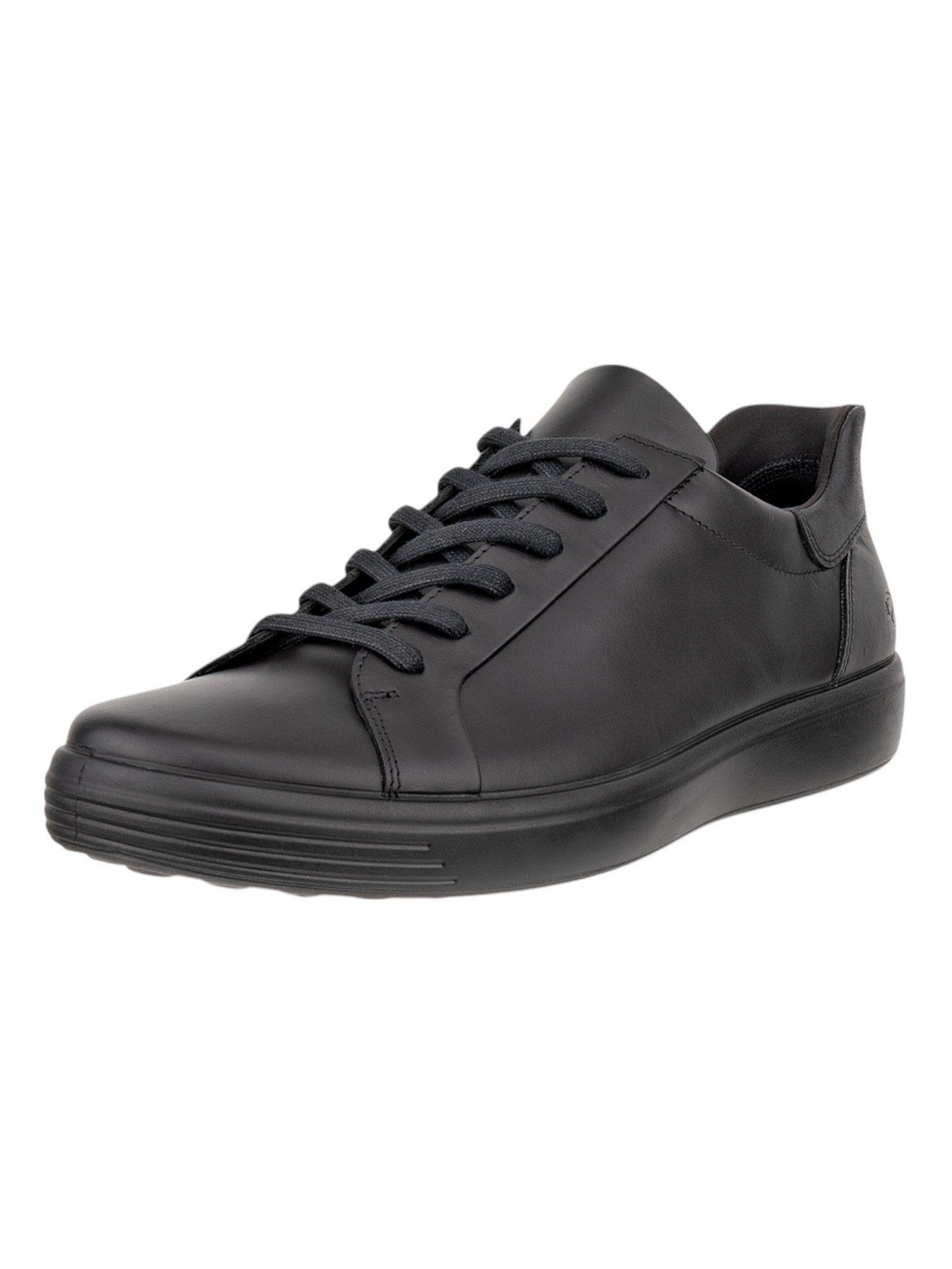 Ecco Soft 7 Easy Slip Lace (Premium-Leder) schwarz Herren Sneaker