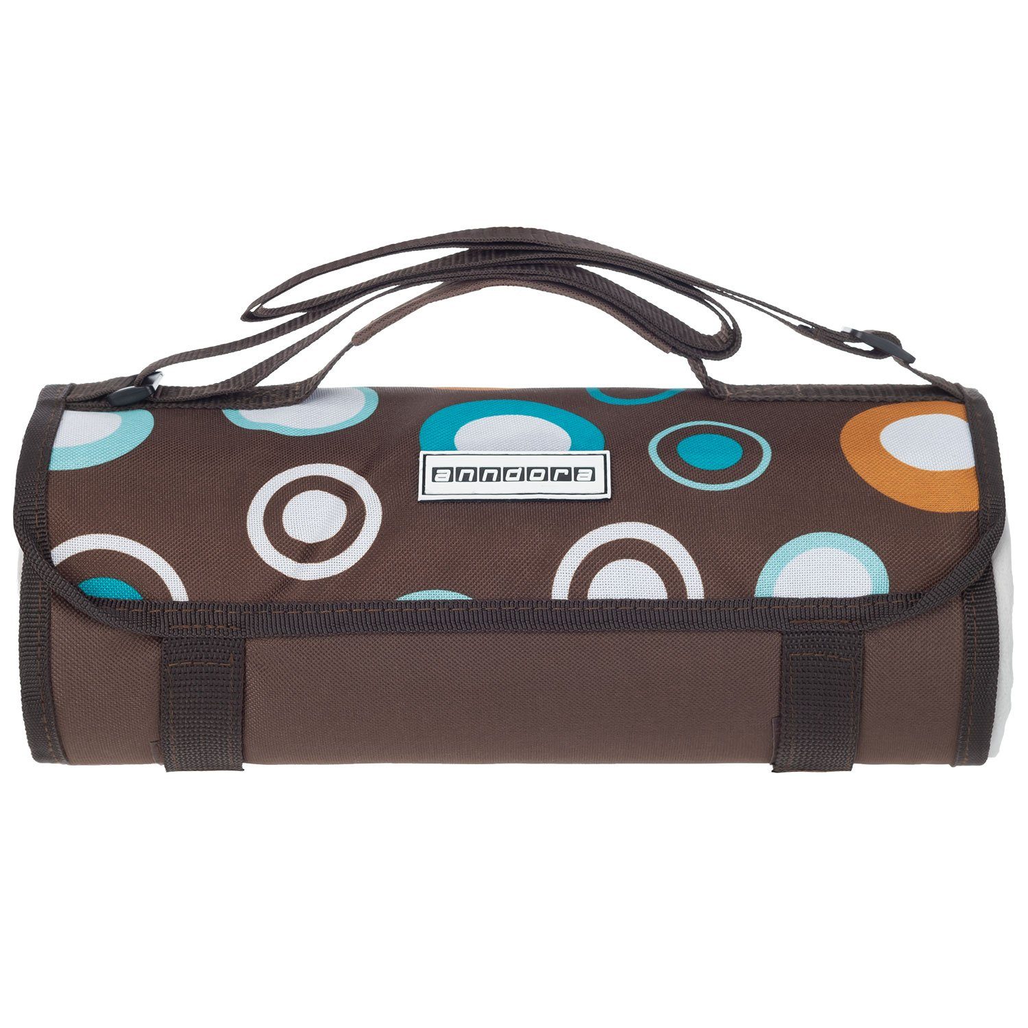 Outdoordecke Picknickdecke 125x150 cm beschichtete Unterseite, anndora, wasserabweisend - schnell zusammenrollar - praktischer Trageriemen