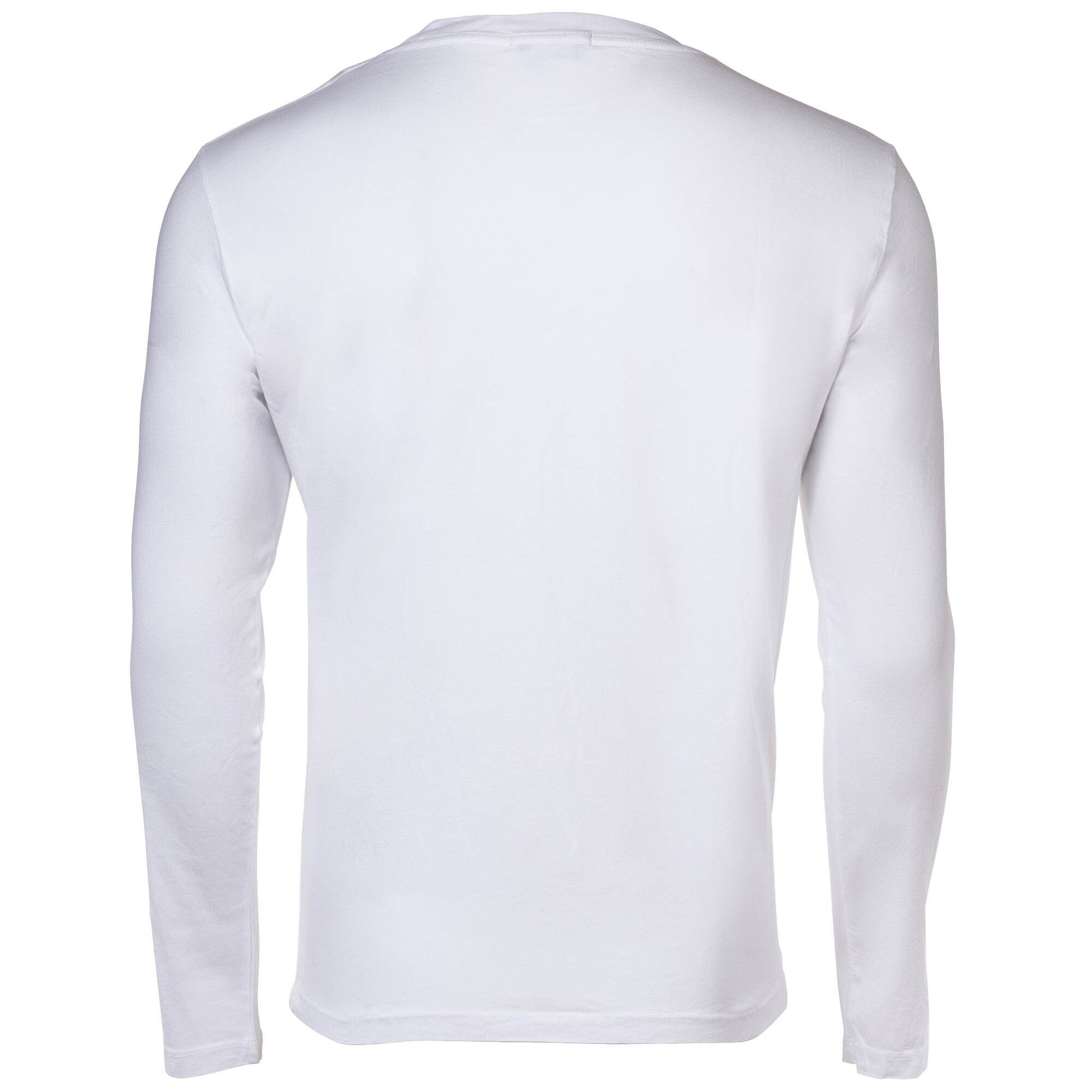Replay Baumwolle, Herren Rundhals, Longsleeve, T-Shirt Weiß Jersey