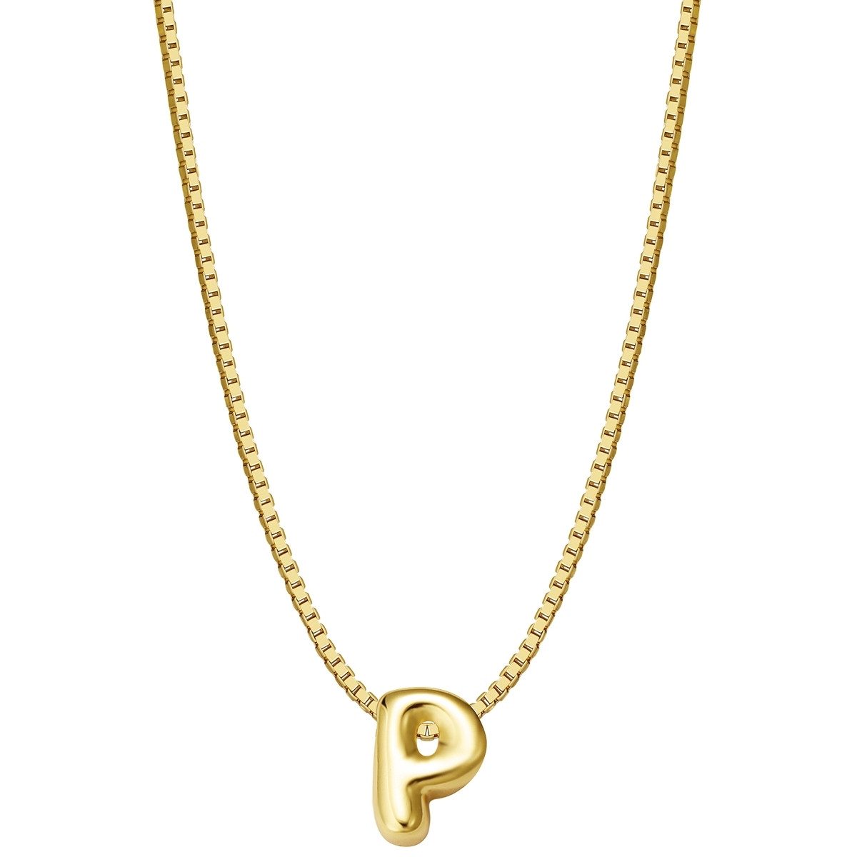Glanzstücke München Silberkette Buchstabe P gelbgold