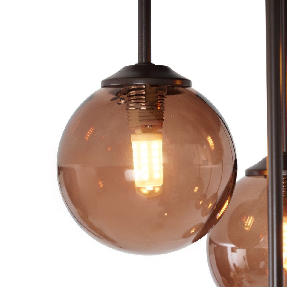 Qazqa Deckenleuchte Athens, ohne Leuchtmittel, G9, Bronze, Design, Stahl, 9 günstig online kaufen