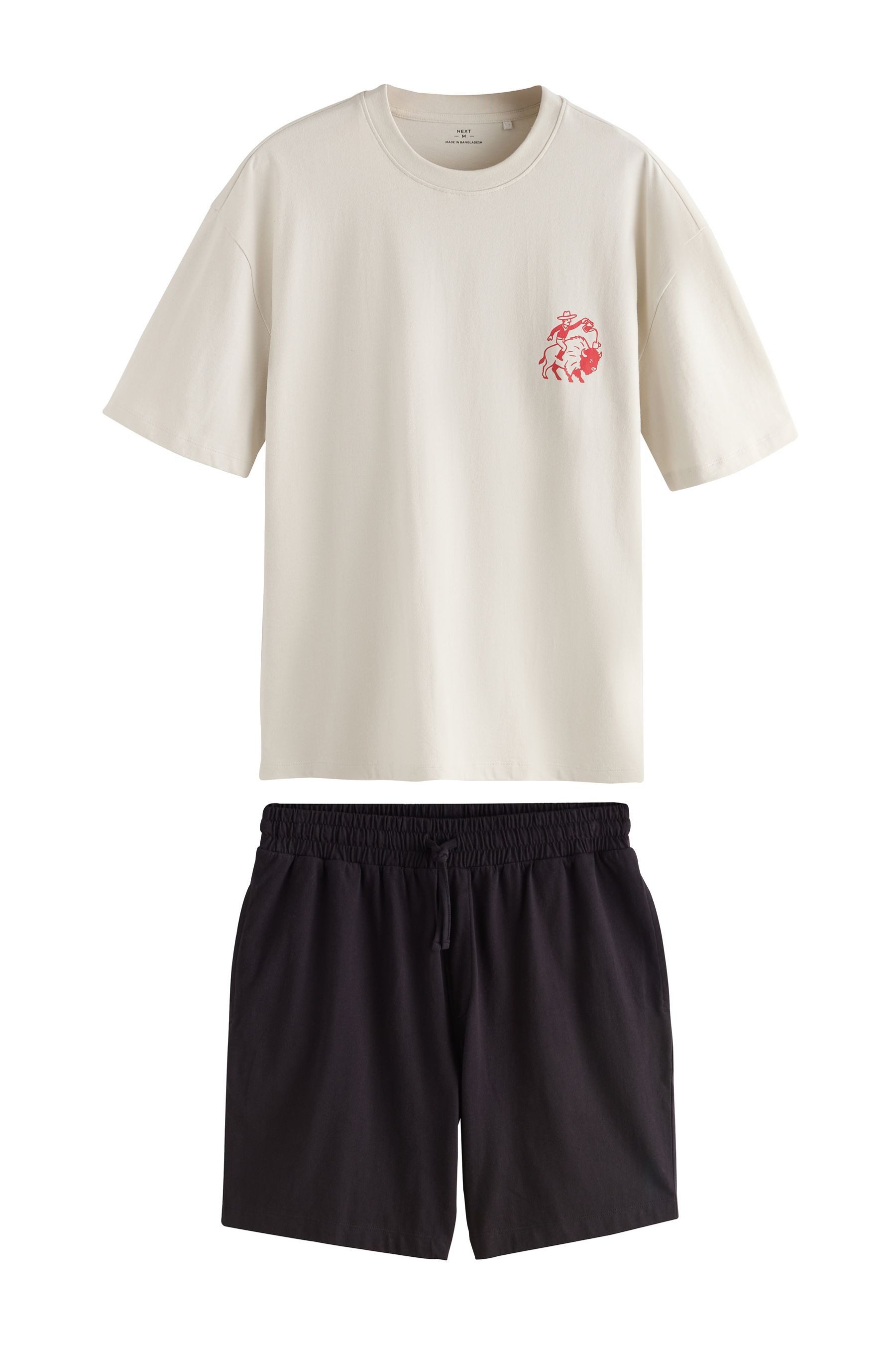 Next Pyjama Kurzärmeliger Jersey-Schlafanzug mit Grafik (2 tlg)