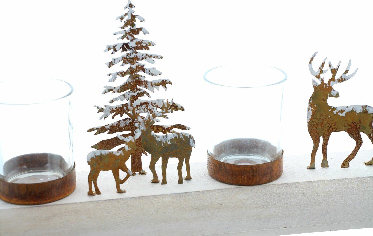 Home-trends24.de Adventskranz Adventskranz Lichterboard Winterlandschaft Kerzenhalter Weihnachtsdeko – Bild 4 von 4