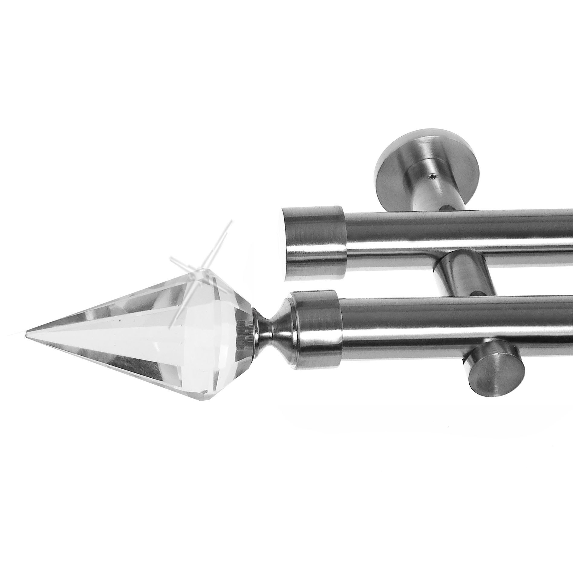 BASIT Gardinenstange Edelstahloptik 20mm mit Wandträgern 120 cm E39, Ø 20 m günstig online kaufen