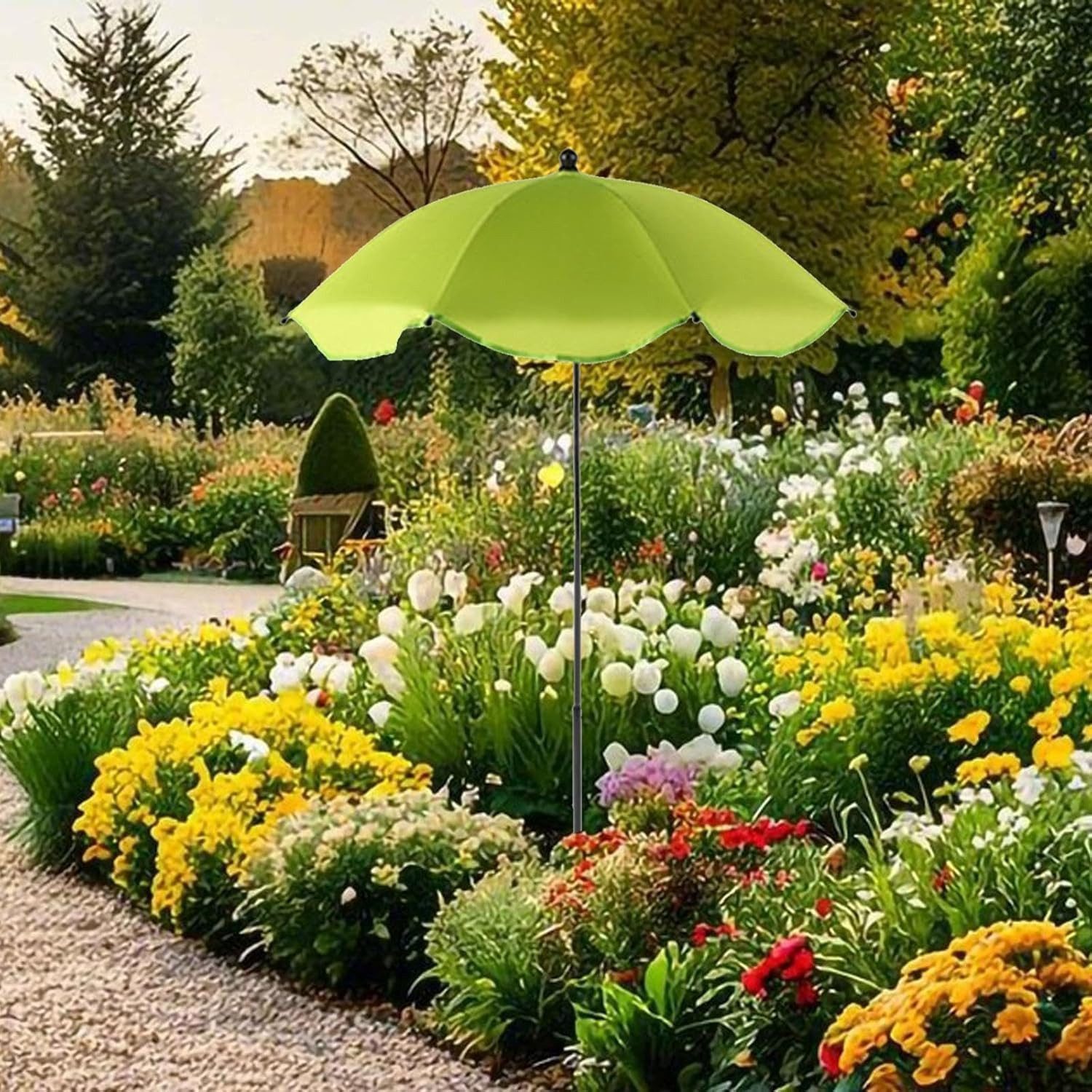 FELIXLEO Sonnenschirm Pflanzenschirm Sonnenschutz Verstellbar UV Beständig Garten