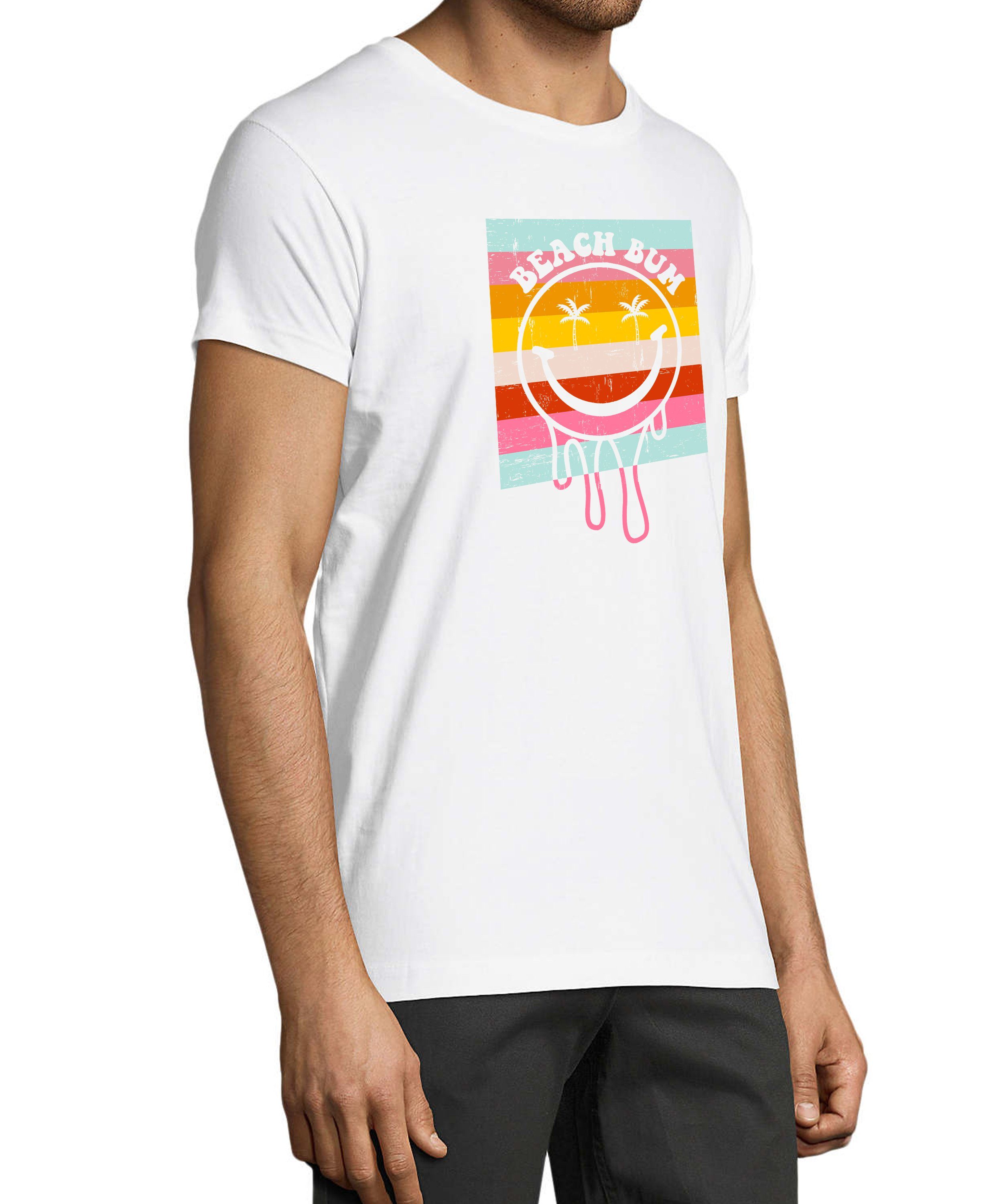 MyDesign24 T-Shirt Herren Print Shirt - Bunter Beach Bum Baumwollshirt mit Aufdruck Regular Fit i291