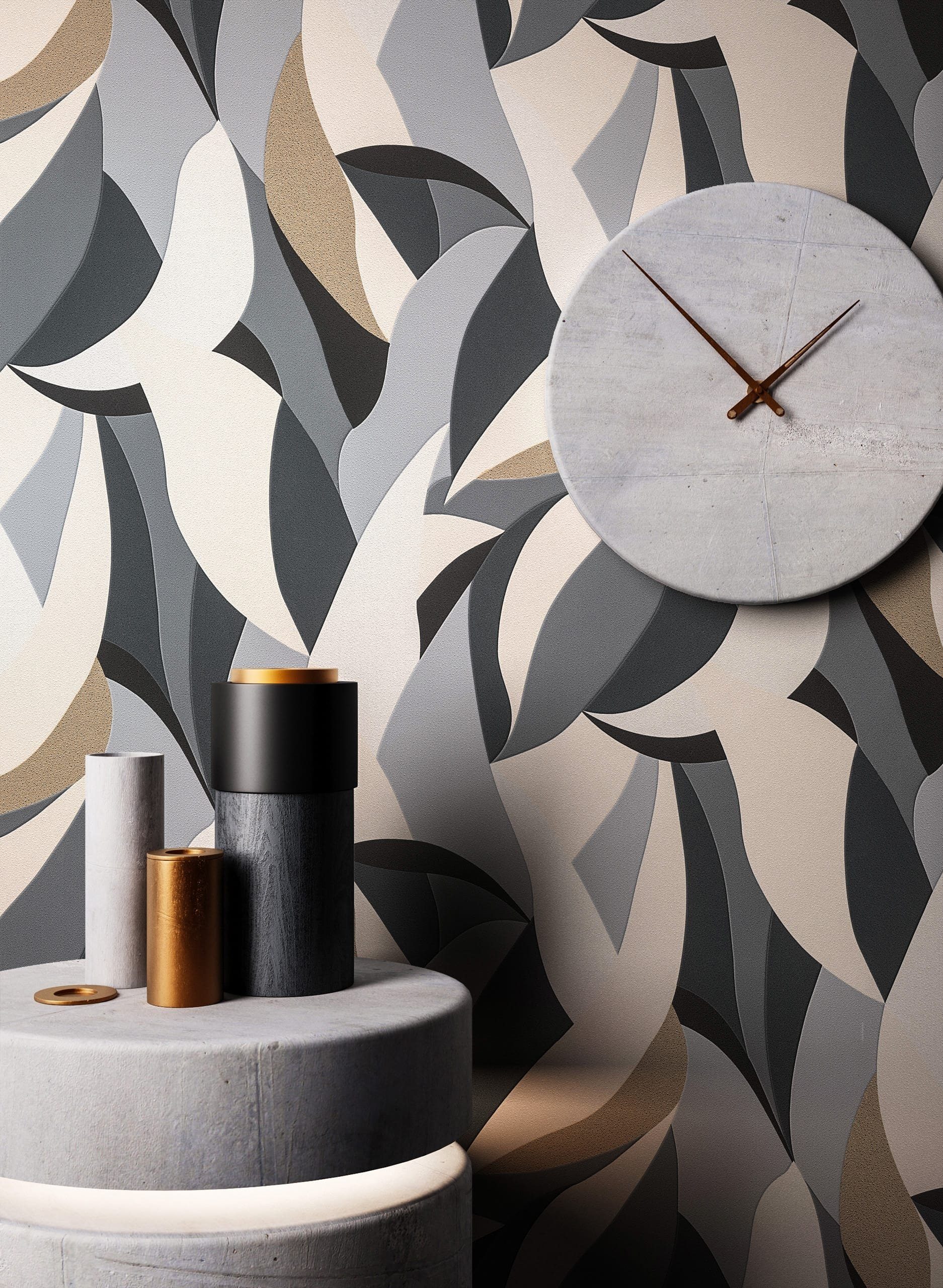 Newroom Vliestapete, Schwarz Tapete Modern Muster - Mustertapete Motivtapet günstig online kaufen