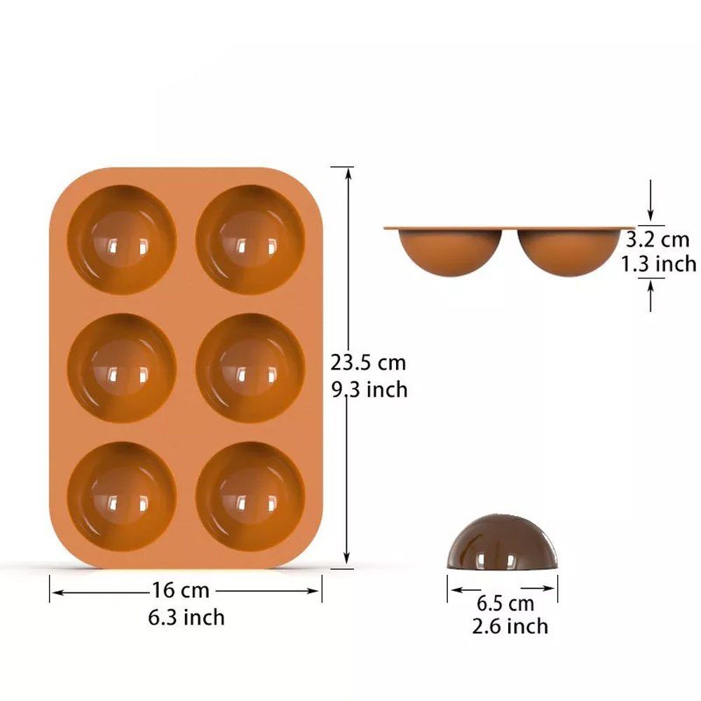 Metamorph Pralinenform Halbkugel Silikonform 6-fach, Mit der Chocolate Bomb Form aus Silikon für sechs Halbkugeln gelingen