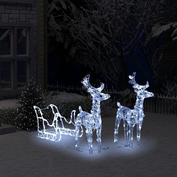 DOTMALL Weihnachtsfigur Weihnachtsdeko Rentiere & Schlitten,160 LEDs,Weihnachten Deko Außen