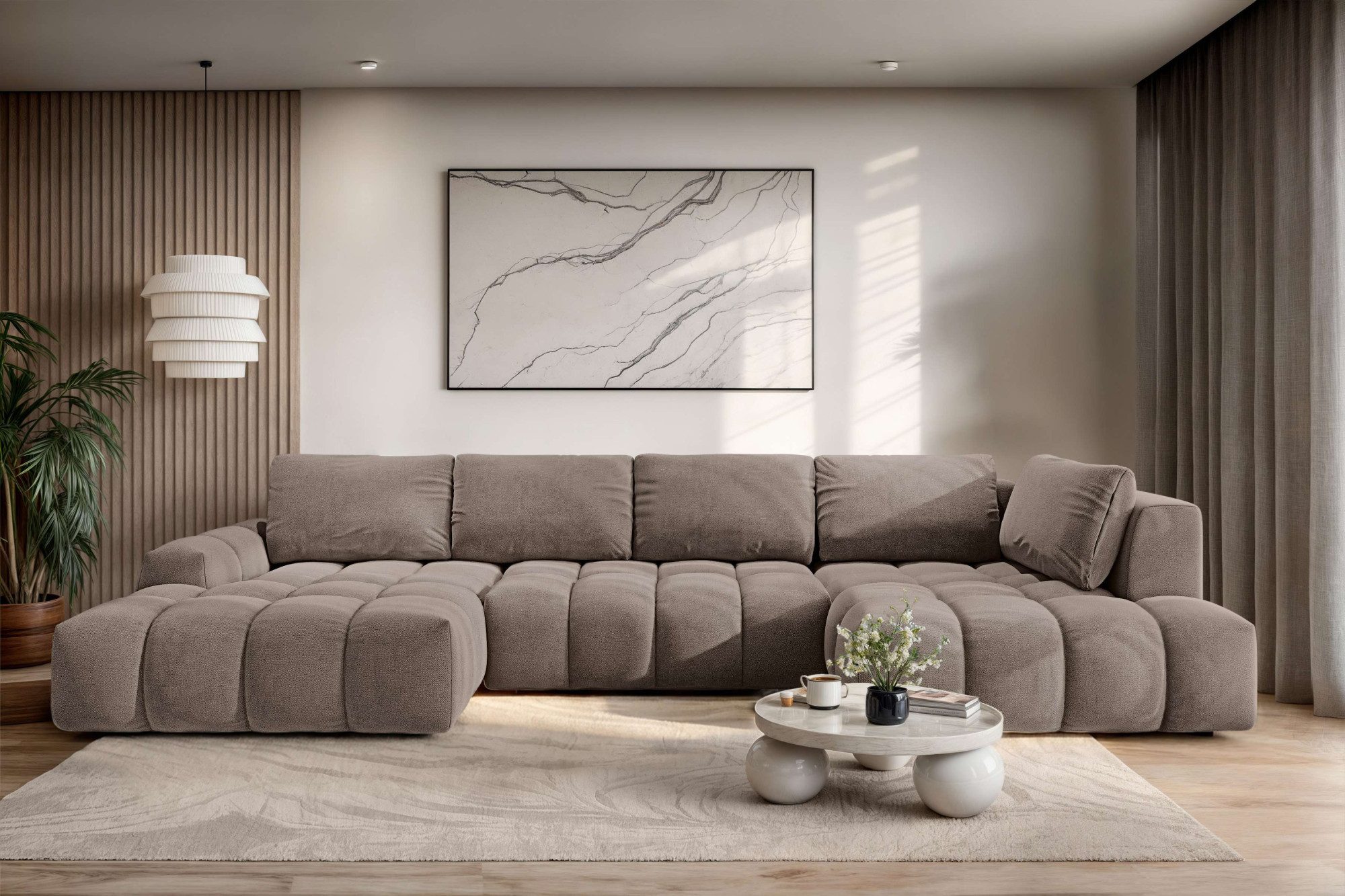 OTTO home Wohnlandschaft AZITA U-Form, Breite 363 cm - OTTO. Verlässliche Qualität., wahlweise als Schlafsofa mit Bettkasten, Bubble-Optik