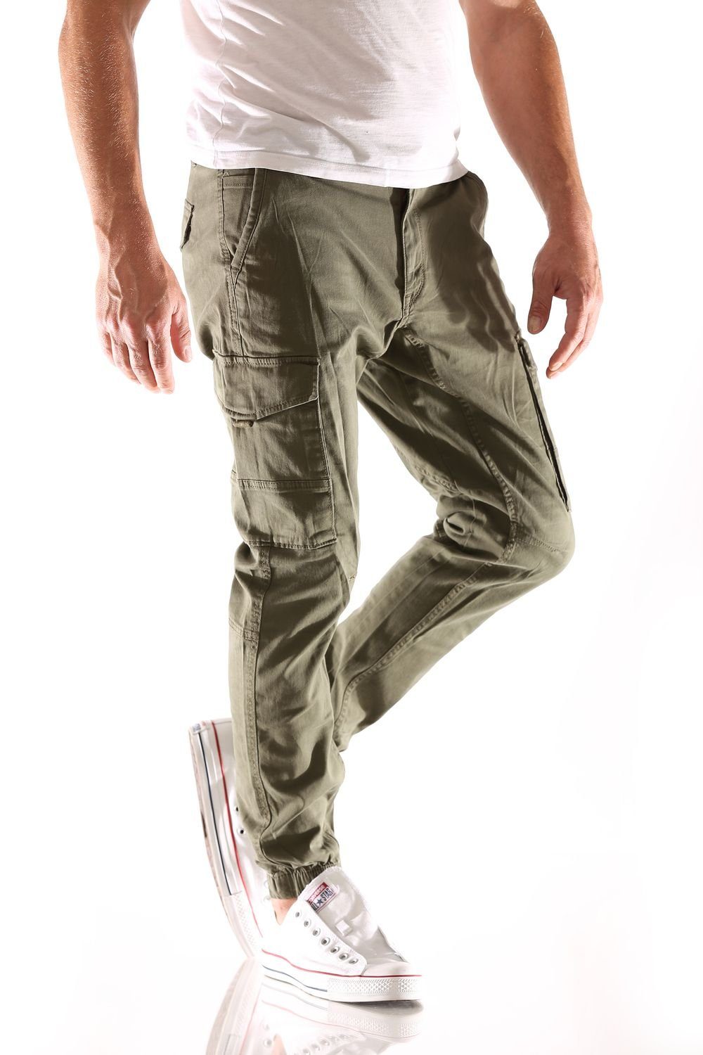 Jones & Fit Jack Flake Jack Cargo Tapered Cargojeans Hose Paul Jones Herren Night) (Olive Grün & Jeans