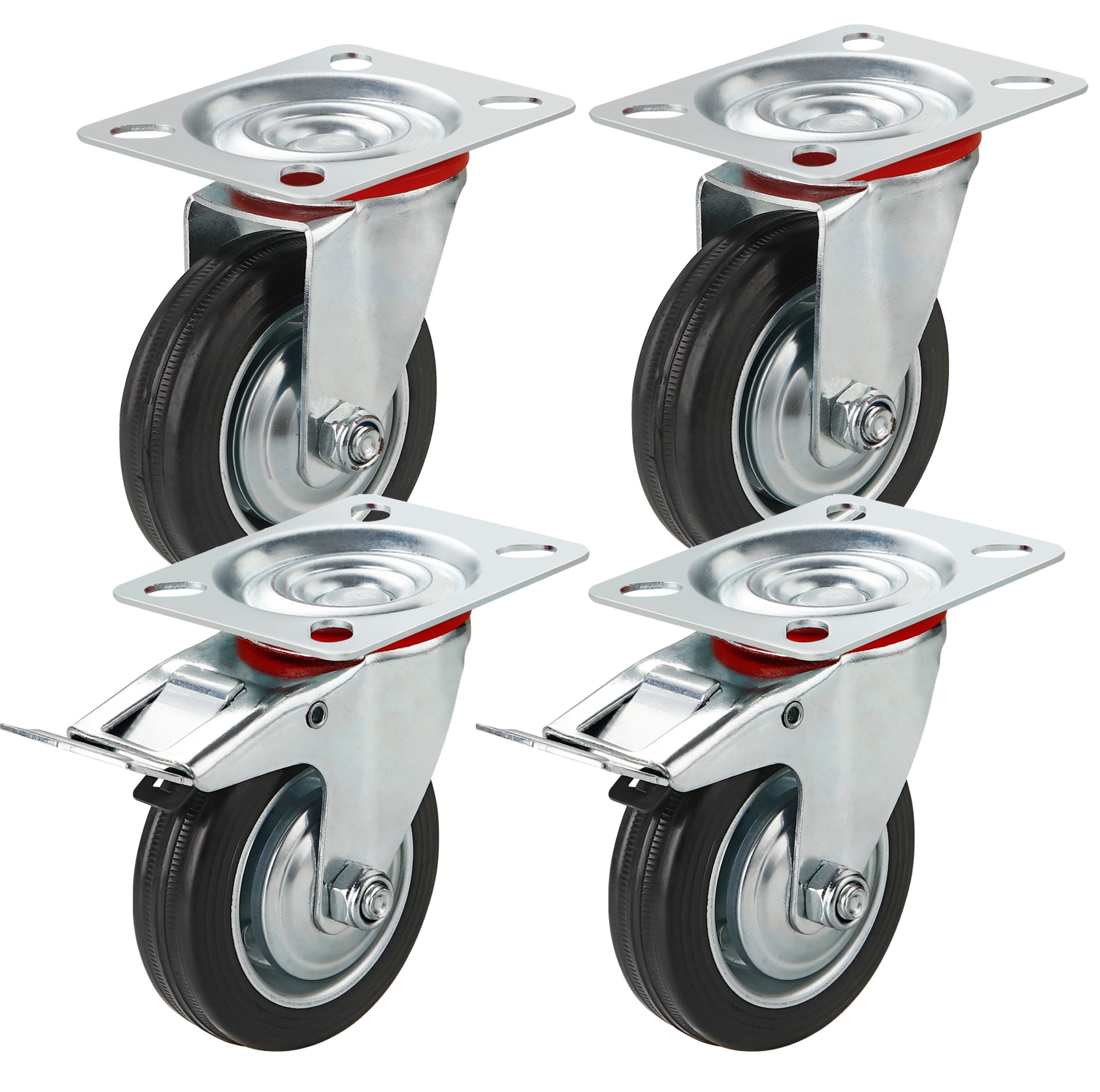 Baumarktic Schwerlastrolle 4x Schwerlastrollen bis 400 kg Transportrollen Rollen Ролики для меблів, (4er Set, 4-St)