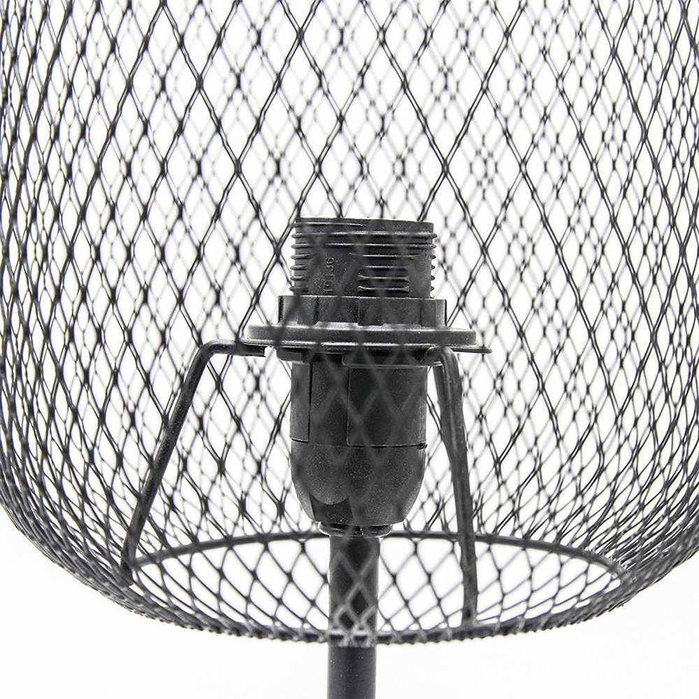Gitterlampe Melko Schreibtischlampe, Flackern Flimmern Vintage Deko-Lampe Tischlampe Metall Wohnzimmer Tischleuchte Vintage oder Nachtlicht Nachttischleuchte Kein Retro E14 Drahtlampe in Schwarz aus Schlafzimmer