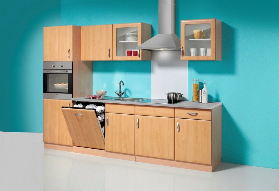 wiho Küchen Küchenzeile Prag, mit E-Geräten, Breite 280 cm, In  verschiedenen Ausführungen