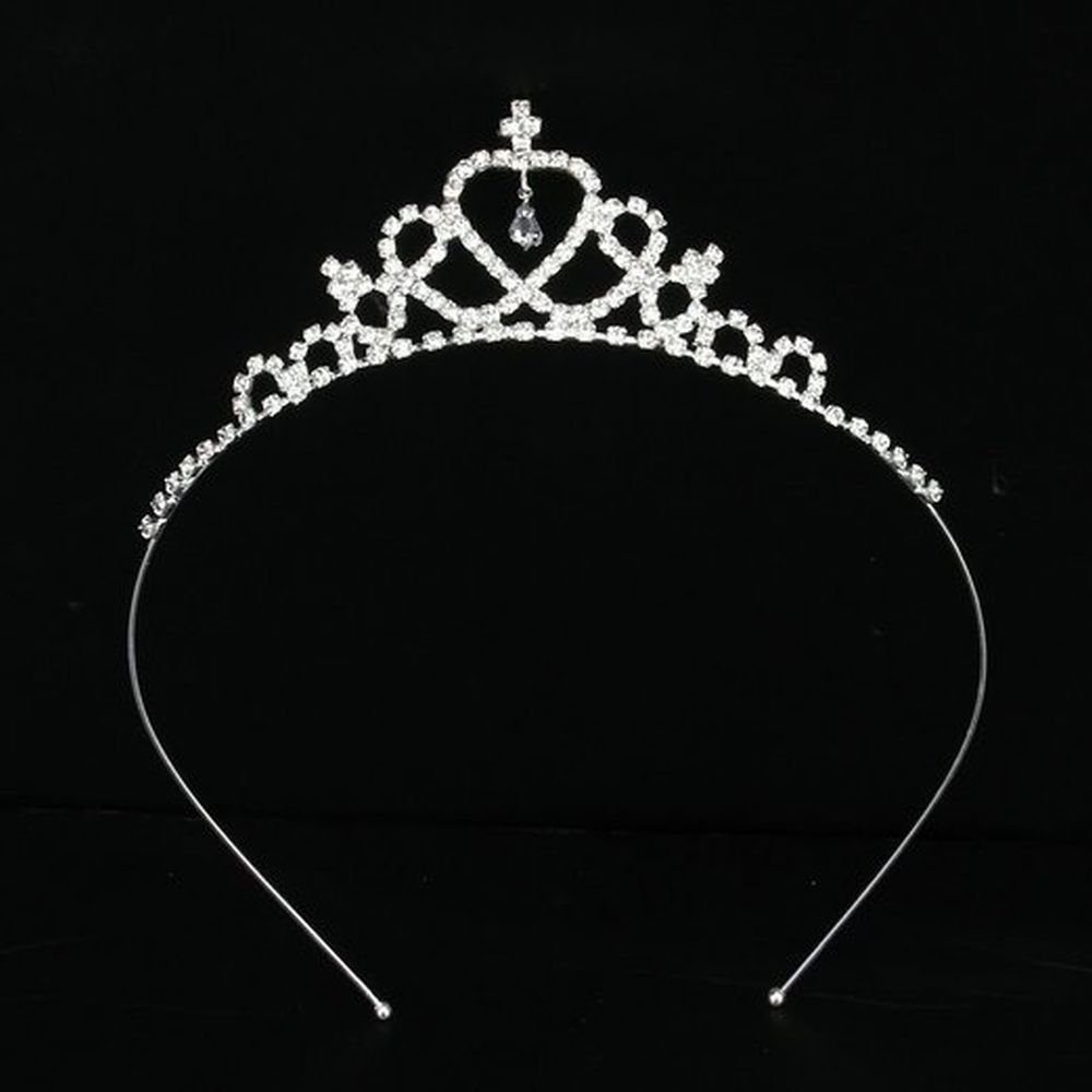 Katara Diadem Zubehör JGA Diadem für Kinder, Damen in Herz Form, Haarreif, Fasching, Karneval, Krone, Mädchen, Prinzessinen, Hochzeit