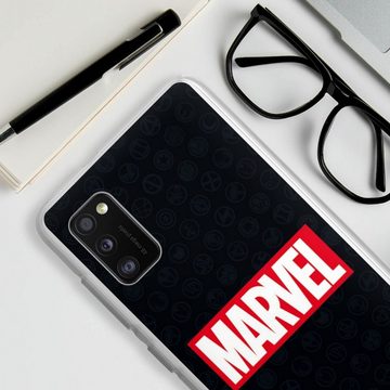 DeinDesign Handyhülle Marvel Comic Logo Marvel Logo Black Red, Samsung Galaxy A41 Silikon Hülle Bumper Case Handy Schutzhülle