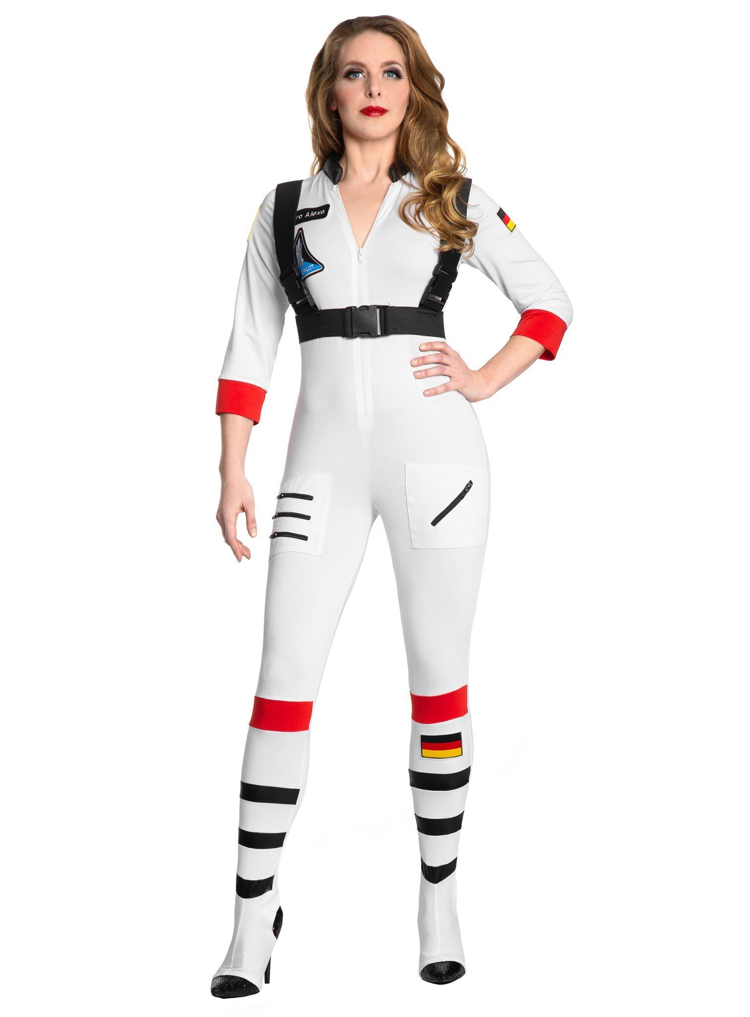 Maskworld Kostüm Astronautin - Karneval Faschingskostüm Damen, Alle ins All: toller Overall für Raumfahrerinnen!