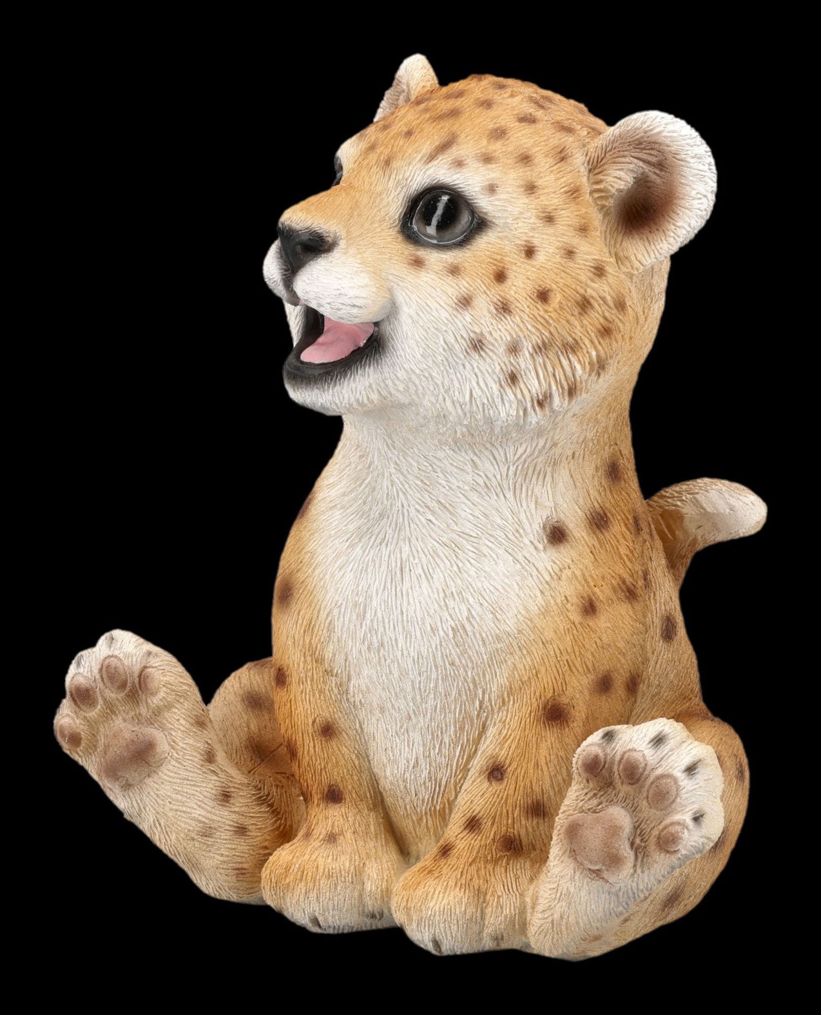 Figuren Shop GmbH Tierfigur Leoparden Figur – Tier Statue Dekofigur Sammlerfigur Leopard 12 cm