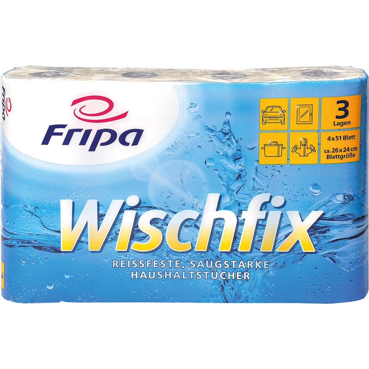 Fripa Papierküchenrolle Fripa 3014006 Küchenrolle Wischfix, 3-lagig, hochweiß
