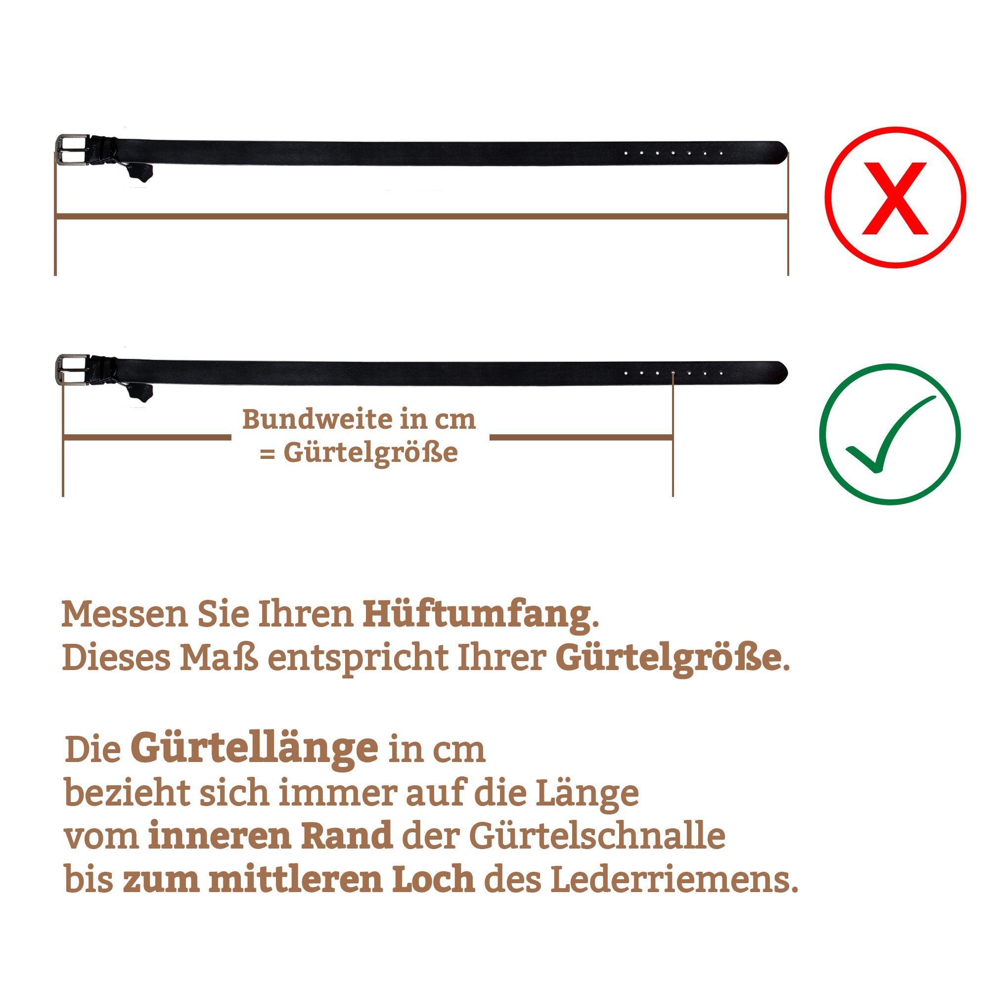 Made Braun wunderbarer Ledergürtel in mit Carbon Carbon Design Germany Farben) Schließe klassisch Geschenkbox edles mit Cartvelli Ledergürtel (3 Herren