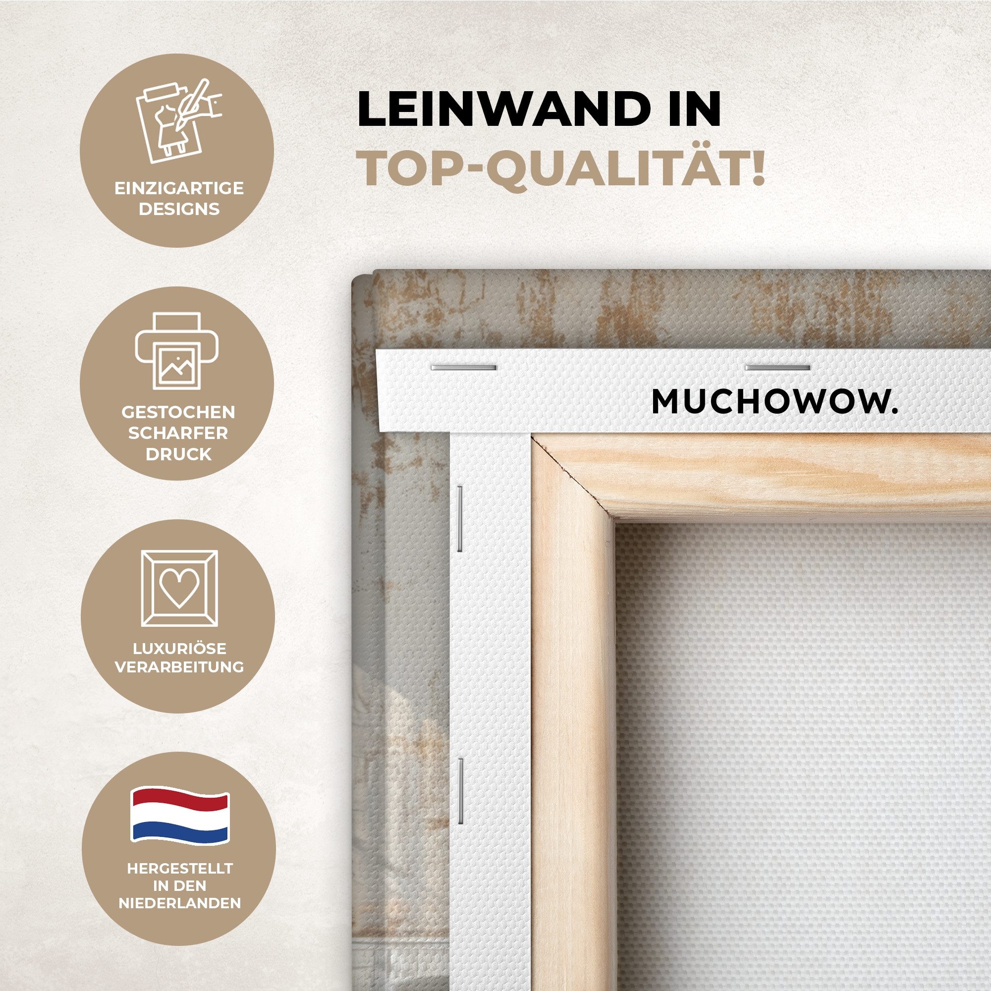 OneMillionCanvasses® Leinwandbild Vintage - Alpaka - günstig online kaufen