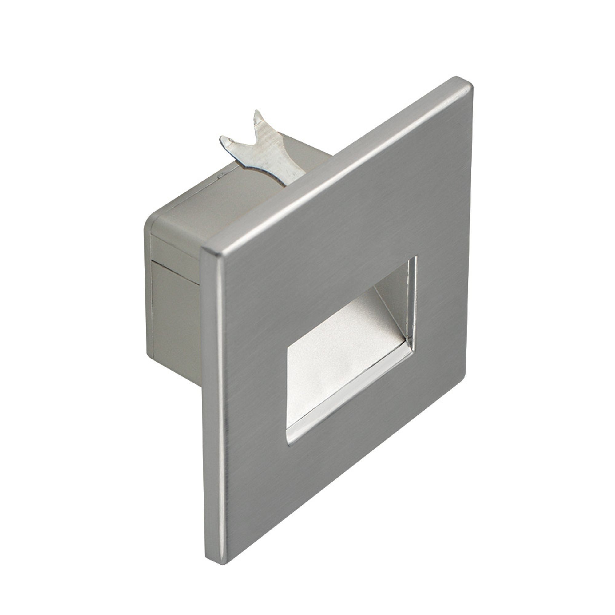 s.luce Einbauleuchte LED Wandeinbauleuchte Box 60lm Aluminium, Warmweiß