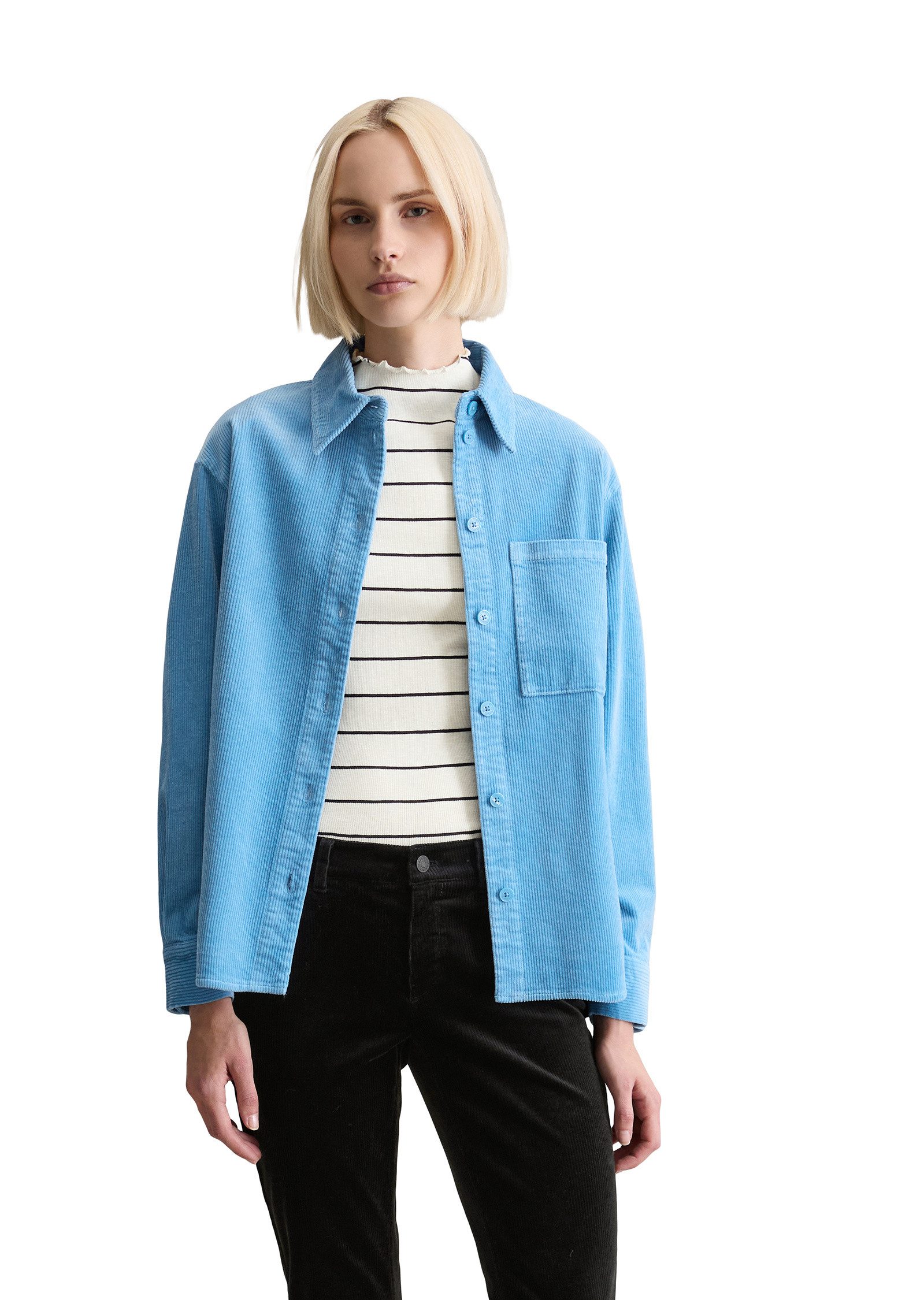 Marc O'Polo DENIM Langarmbluse aus mittelschwerem Cord-Stretch