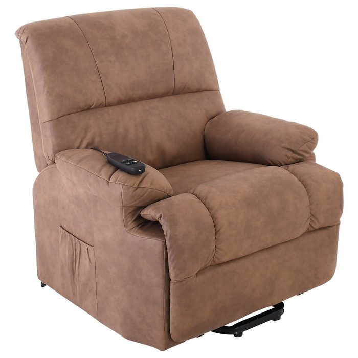 Raburg TV-Sessel FRANK 2 verschiedene Farben & Stoffe elektr. Aufstehhilfe 2 kraftvolle Motoren Schlafsessel XXL mit Liege- & Relaxfunktion separat verstellbar Komfortschaum-Polsterung mit Fernbedienung bis 120 kg belastbar