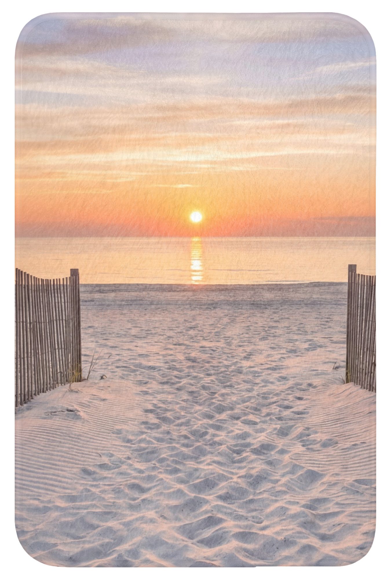 OnlyWow WC-Vorleger Sonnenuntergang - Strand - Sand, Höhe 10 mm, Polyester, Rechteckig, WC Teppich, Toilettenvorleger, Toilettenteppich, Badematte 40x60 cm