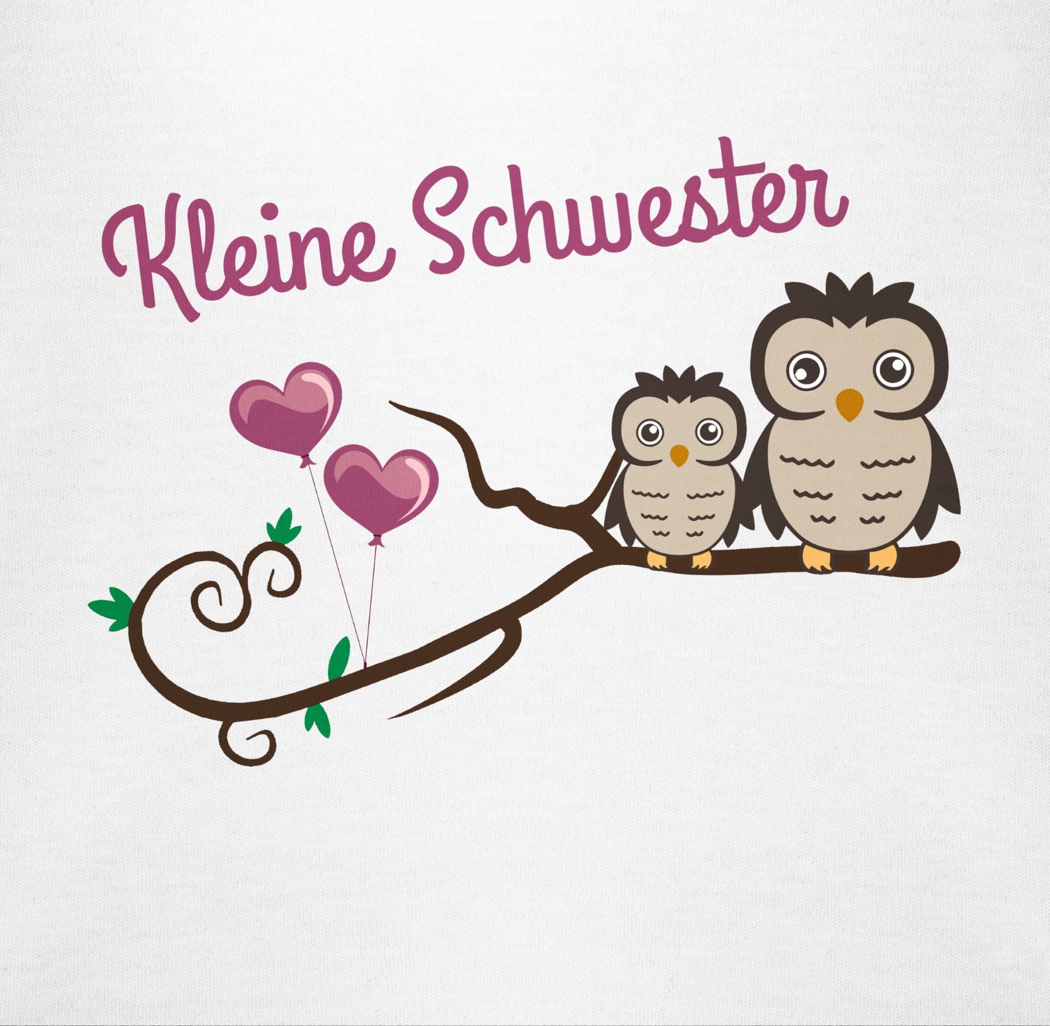 T-Shirt und Weiß Shirtracer 2 Schwester Schwester Geschwister Bruder Kleine Eulen süße