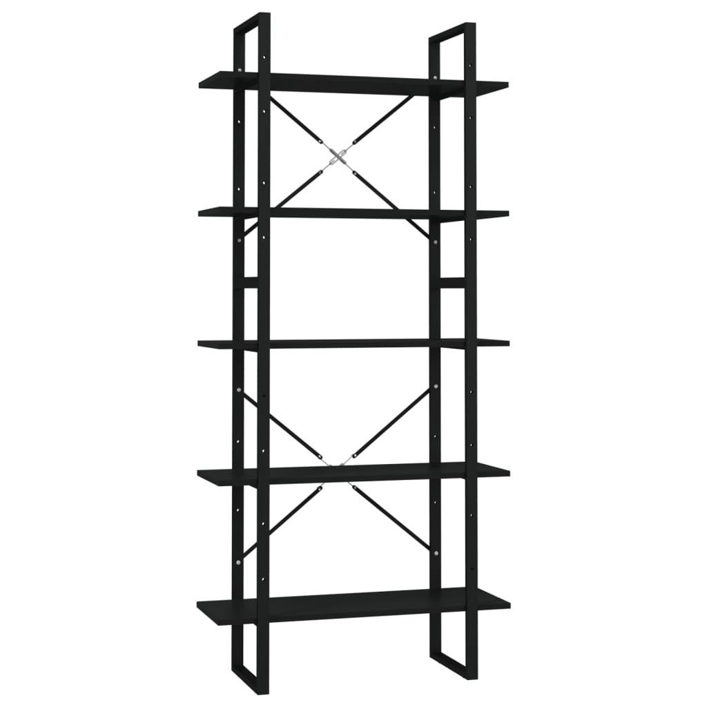 in Bücherregal 5 möbelando BxHxT: 3008333, Einlegeböden Schwarz 80x175x30 cm, mit