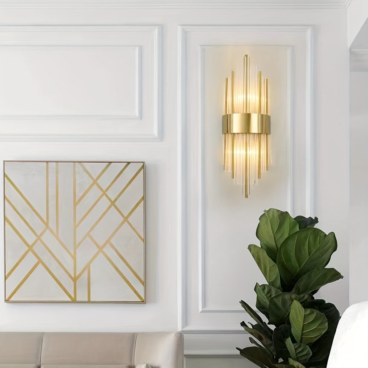 JDONG LED Wandleuchte Moderne Goldene Kristall günstig online kaufen