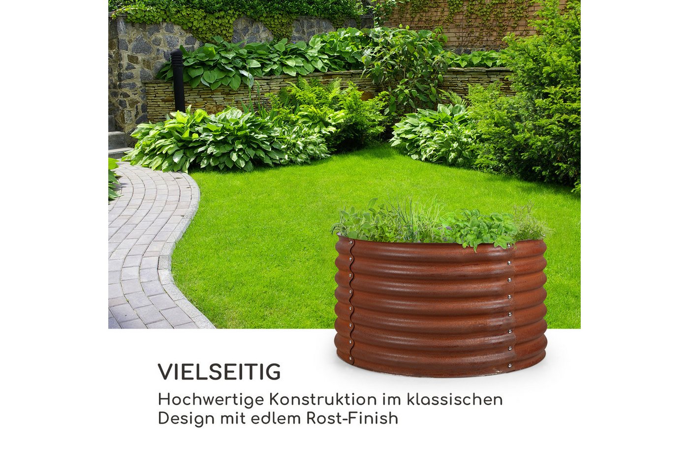 Thumbnail - blumfeldt Hochbeet Rust Grow Hochbeet Metall (4 St), Pflanzkübel Outdoor Balkon außen groß Metall Garten
