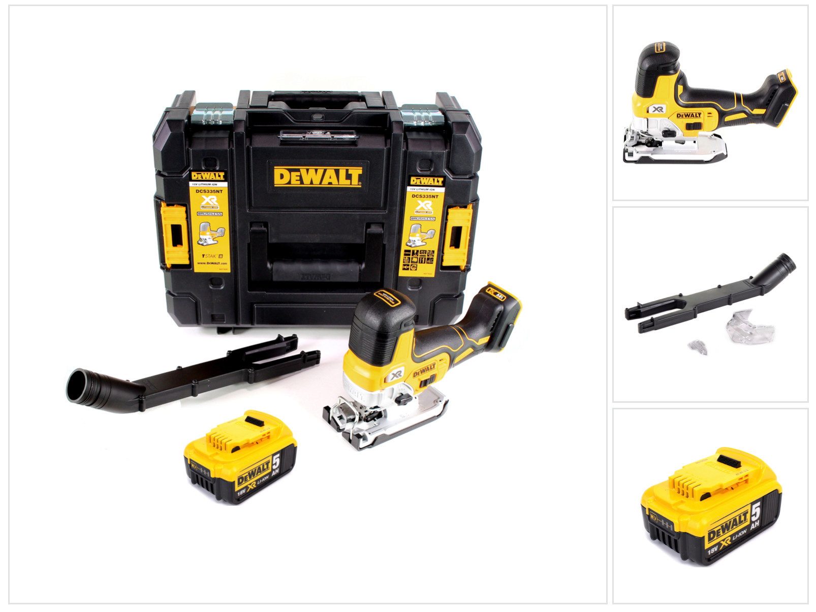 DeWalt Kompakt-Handkreissäge DCS 335 NT Akku Stichsäge 18V + 1x Akku 5,0 Ah in TSTAK - ohne Ladege