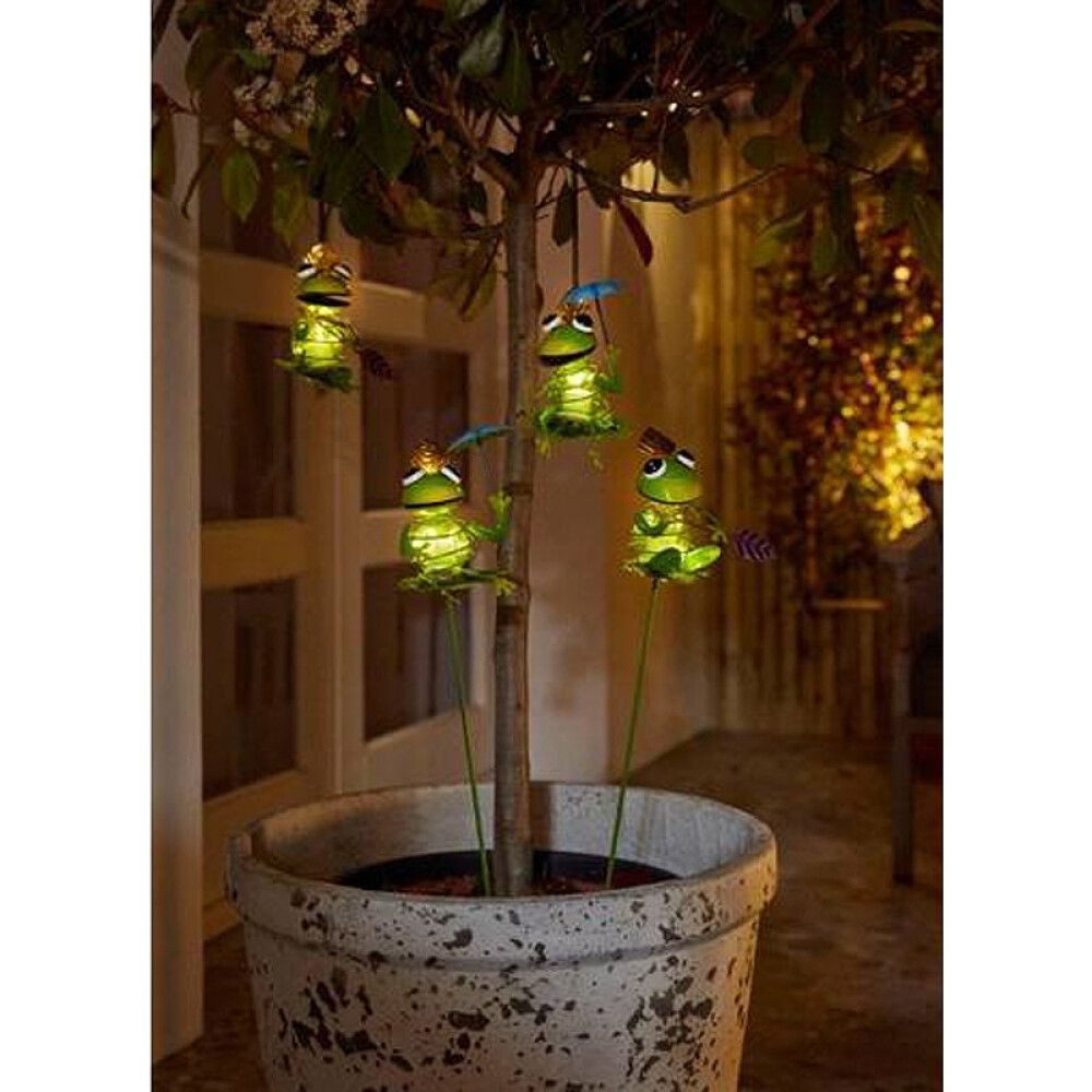 Luxform LED-Hängeleuchte Luxform Solar Frosch Schirm und Paddel Set 2 Frösche LED Hängeleuchte