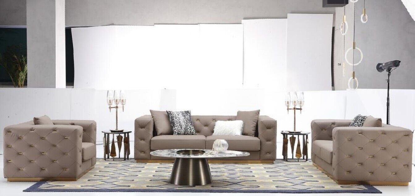 JVmoebel Couchgarnitur Europe Made Moderne in Set, Sofa Wohnlandschaft 3+2+1 Designer beige