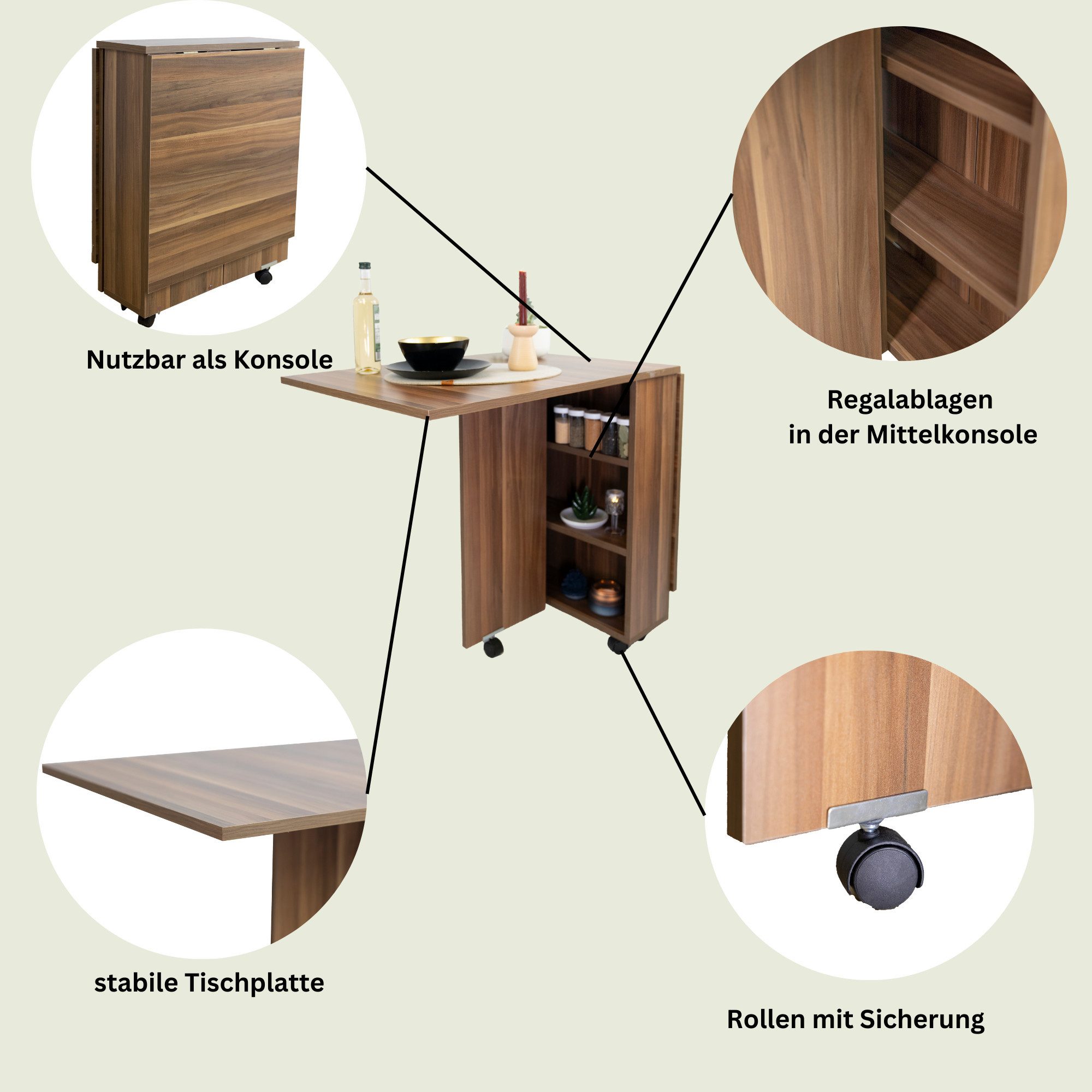 Moblix Klapptisch JEY Esstisch, Küchentisch, Klappbar günstig online kaufen