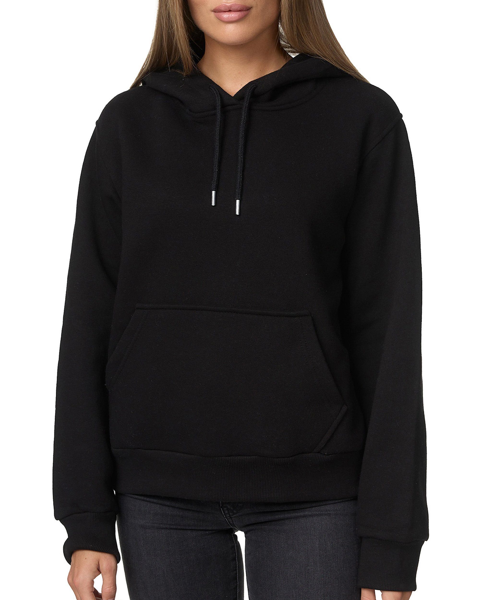 Smith & Solo Kapuzensweatshirt Hoodie Damen Kapuzenpullover (1-tlg) mit Kangurutasche, mit Kapuze – Bild 4 von 5