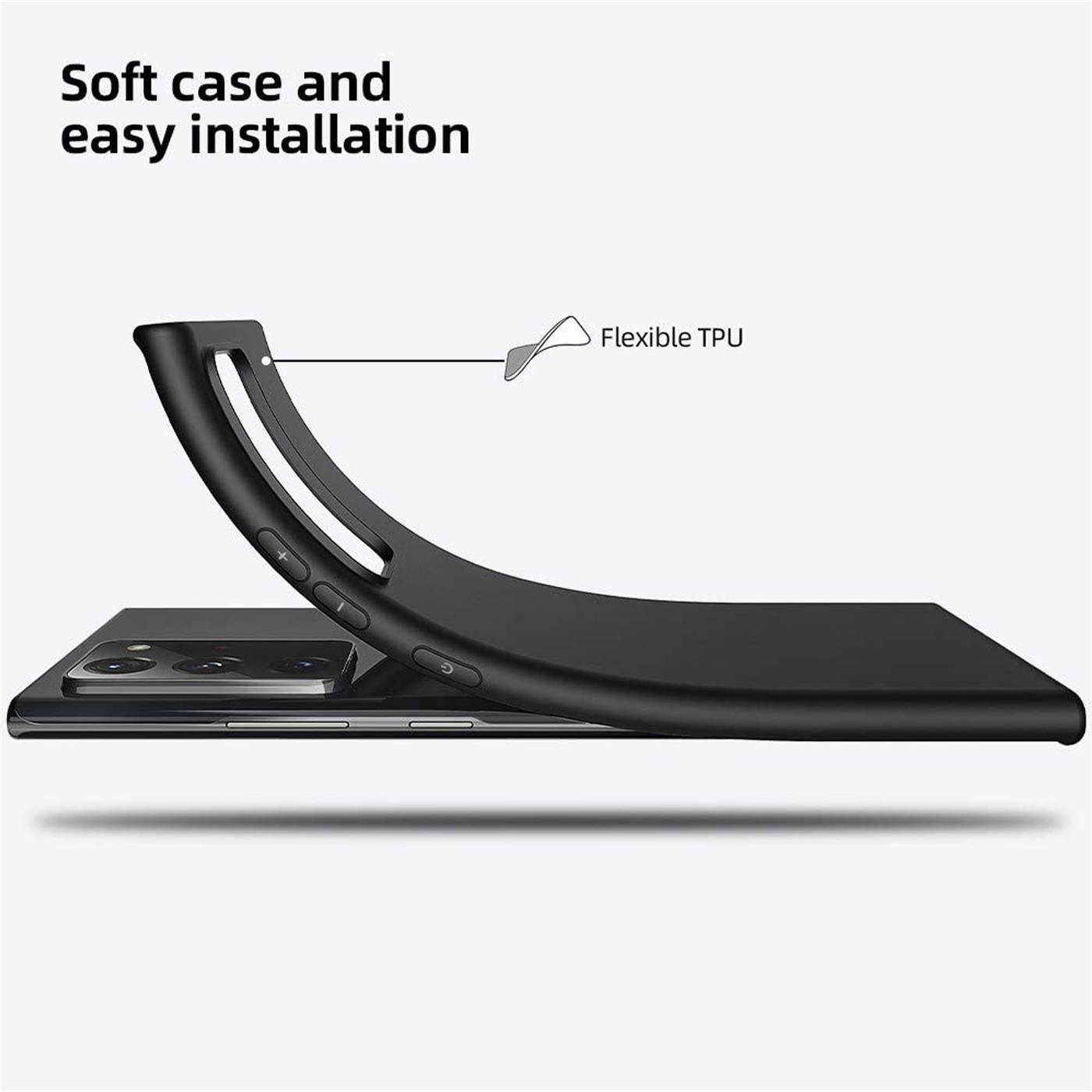 CoolGadget Handyhülle Black Series Handy Hülle für Samsung Galaxy Note 20 Ultra 6,9 Zoll, Edle Silikon Schlicht Schutzhülle für Samsung Note 20 Ultra Hülle – Bild 3 von 5