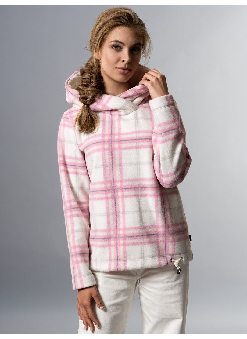 Trigema Kapuzensweatshirt TRIGEMA Fleece-Hoodie mit Karo-Muster
