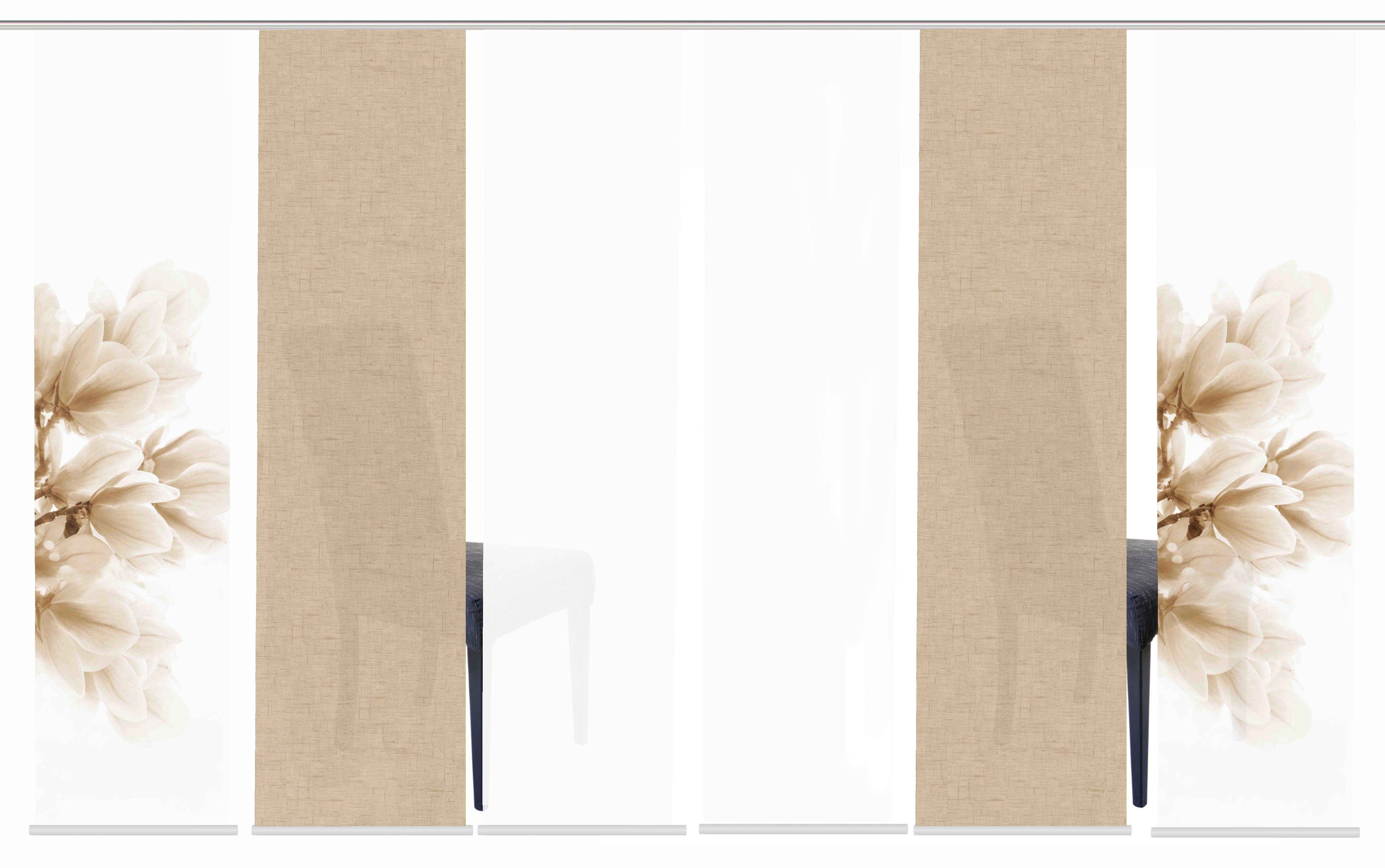 HOME WOHNIDEEN Schiebegardine KESSI 6er SET (6 St), Paneelwagen, blickdicht günstig online kaufen