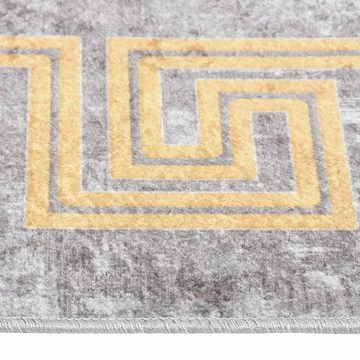 Teppich Teppich Waschbar 80x300 cm Grau Rutschfest, vidaXL, Rechteckig
