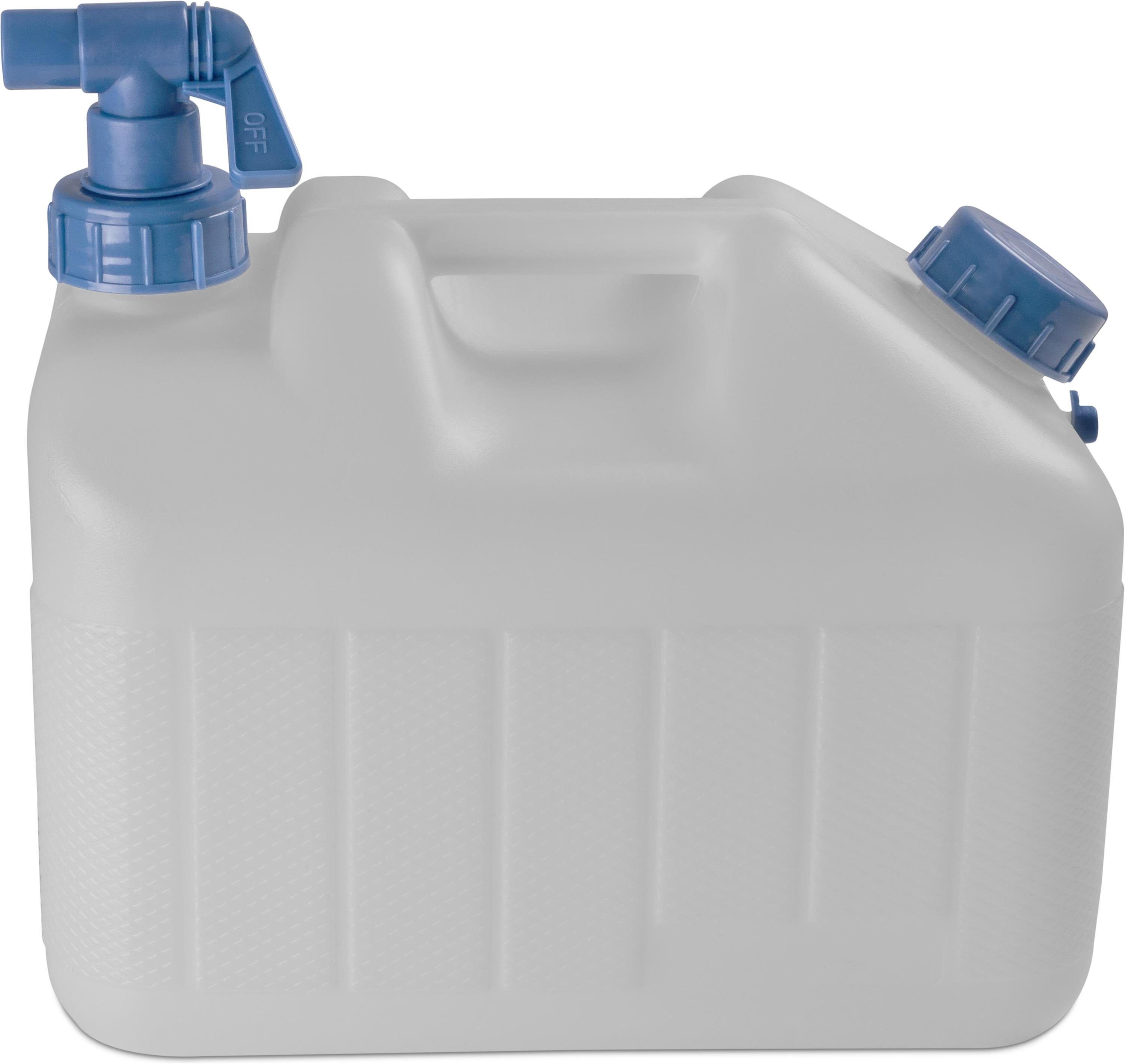 normani Kanister Dispenser mit 10 St), HD-PE Camping-Kanister Hahn (1 Wasserkanister Trinkwasserbehälter - Lebensmittelecht Wassertank Liter