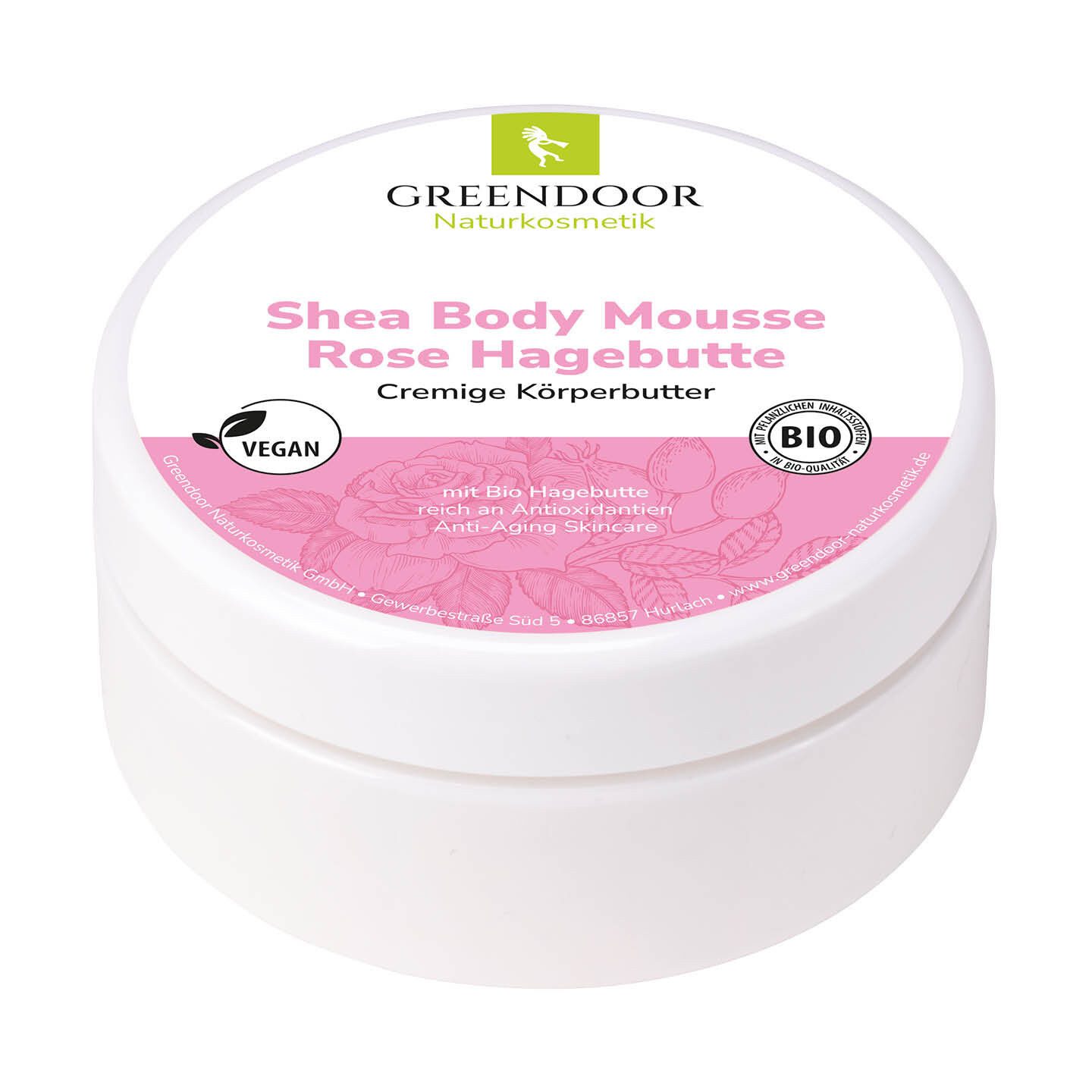 GREENDOOR Körperbalsam Shea Body Mousse Rose