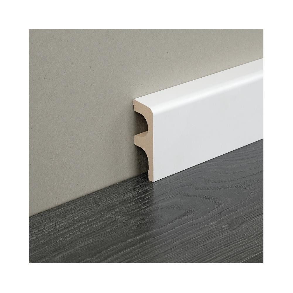 Kosche Sockelleiste Rohrsockelleiste MDF weiß 28 x 80 x 2600 mm, L: 260 cm, H: 8 cm