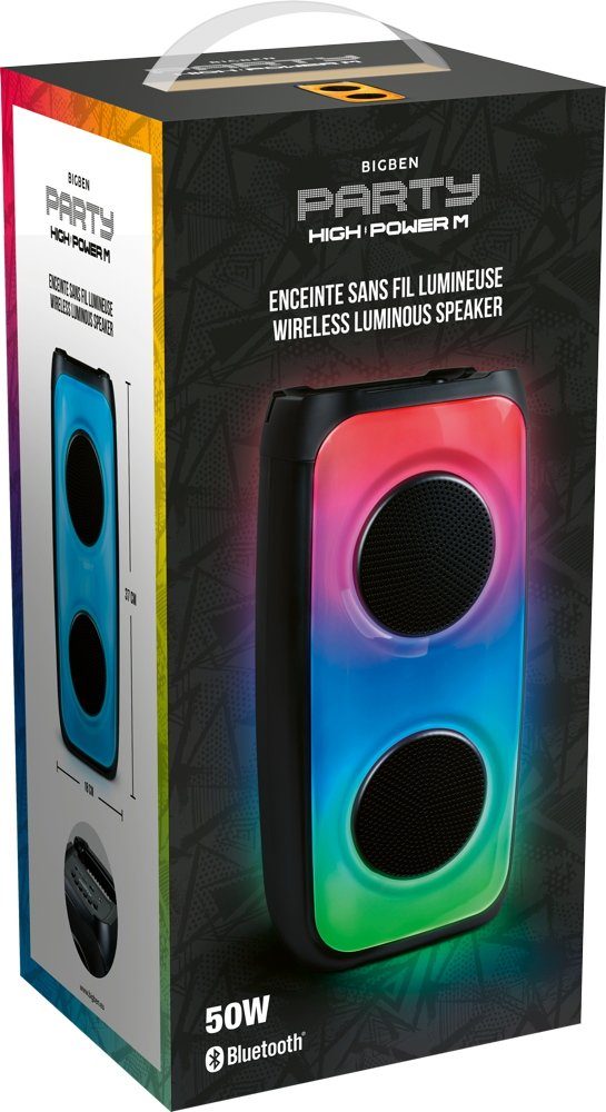 Lautsprecher Party BigBen Bluetooth Bluetooth-Lautsprecher Disco Box M portabler Licht AU387209