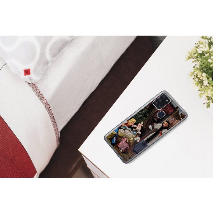 MuchoWow Handyhülle Retro-Weihnachtsporträt - Weihnachten Handyhülle Samsung Galaxy A21s Smartphone-Bumper Print Handy UK10209