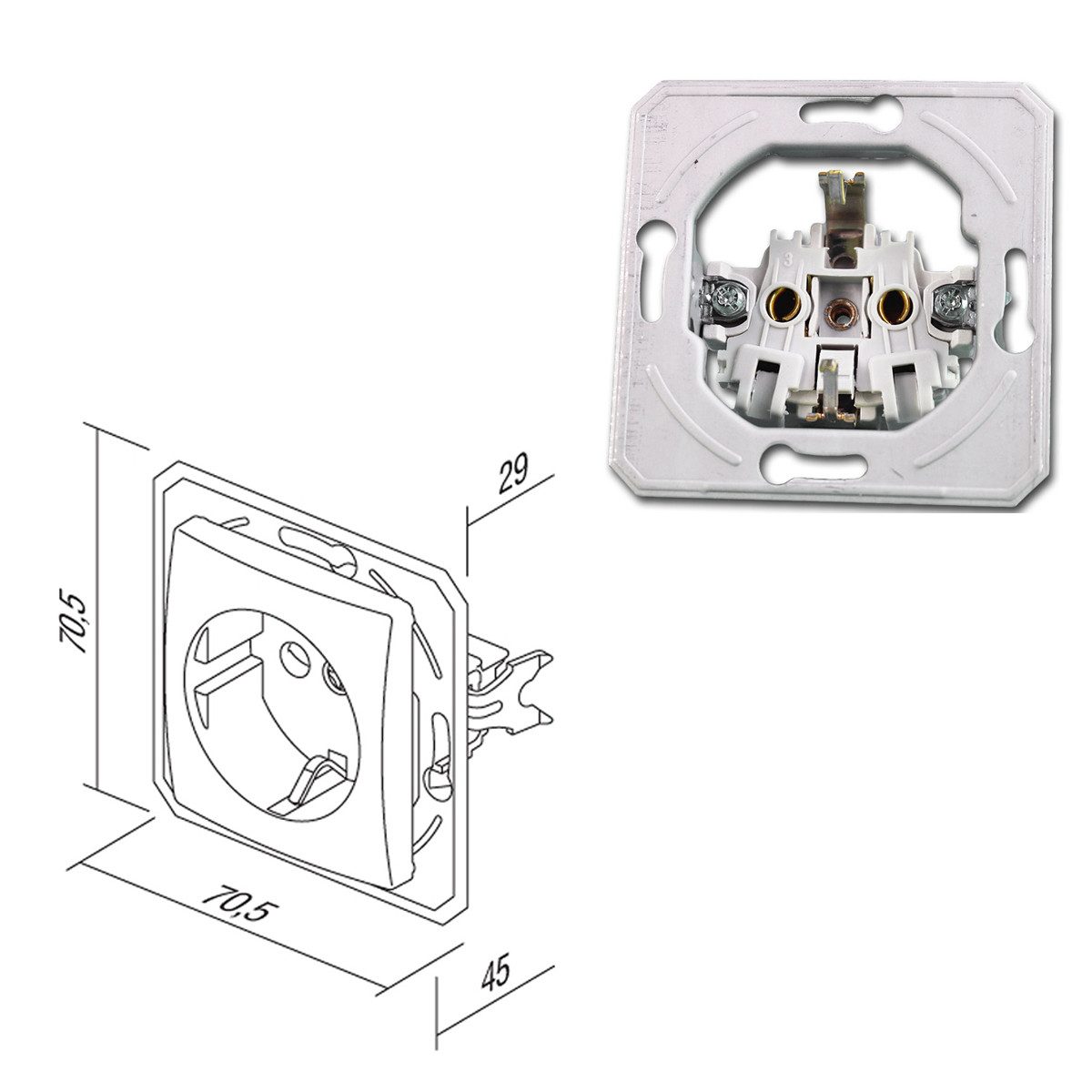 TEM EKONOMIK Starter-Kit, 16er Set, UP, anthrazit Unterputzschalter